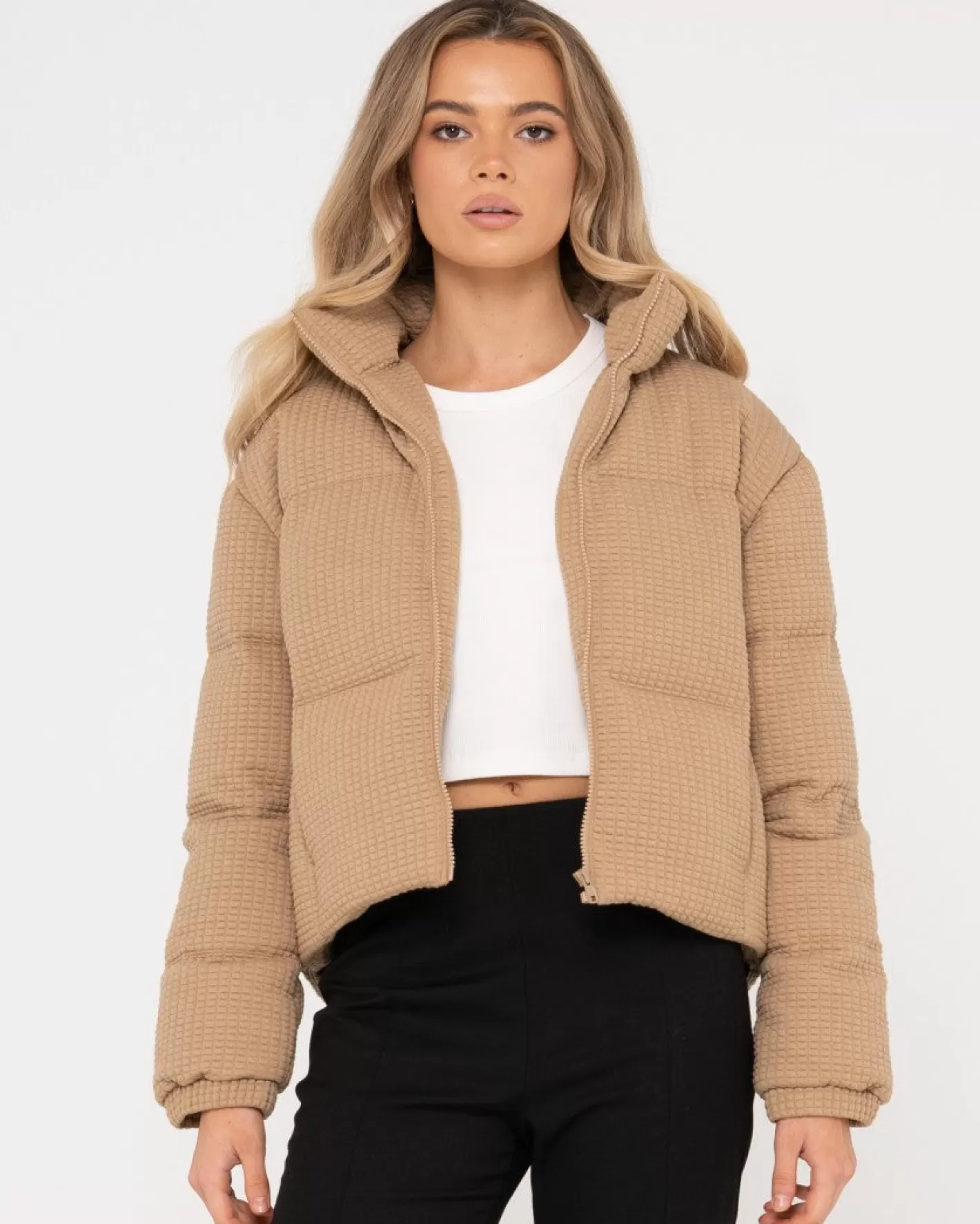 Mujer Rusty Chaqueta Acolchada Con Textura Soleil