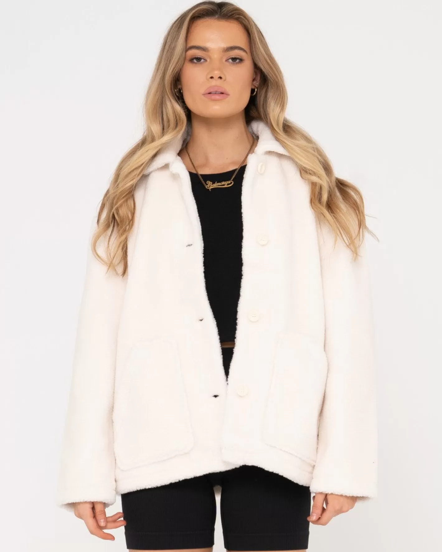 Mujer Rusty Chaqueta Con Botones Color Avellana