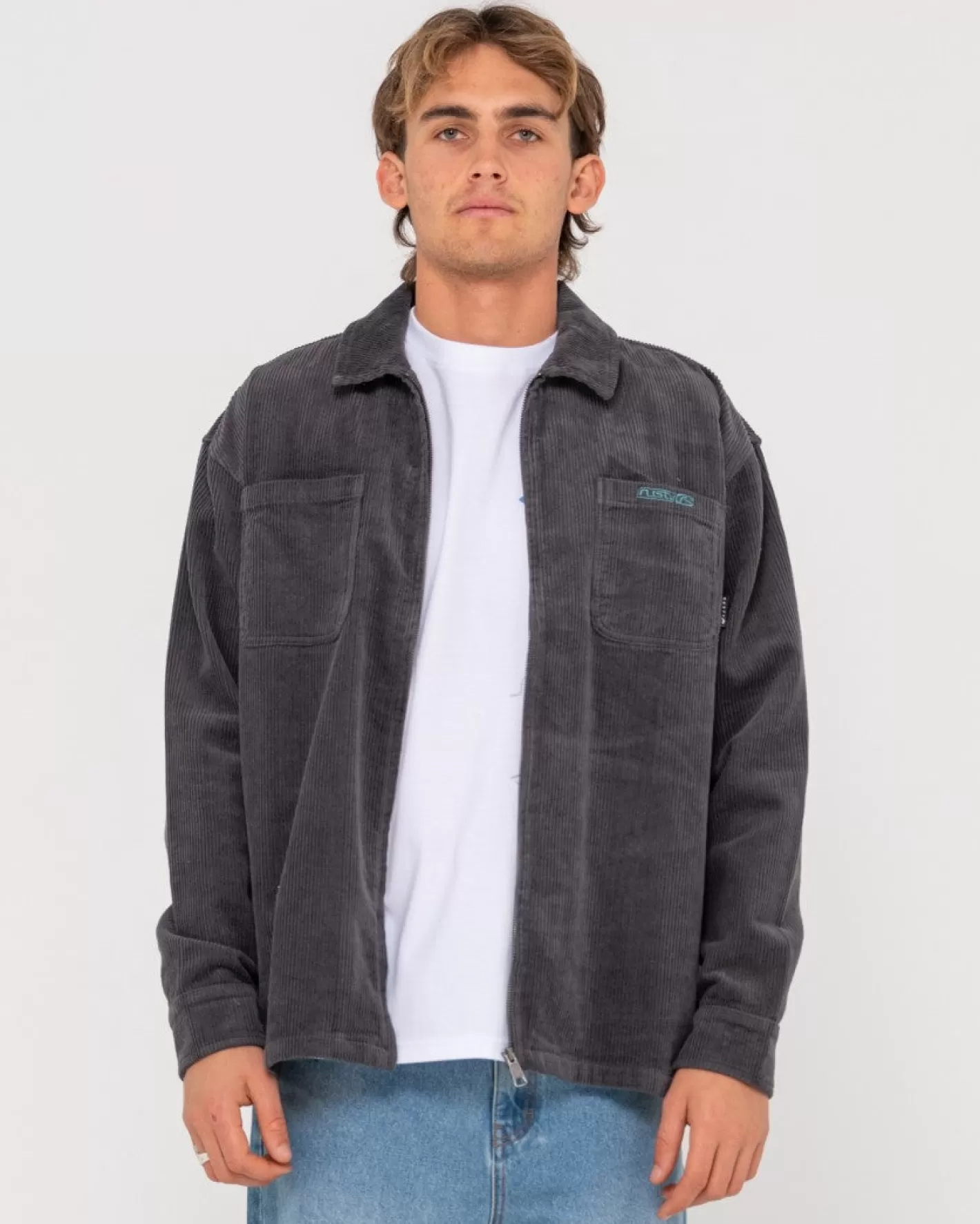 Hombre Rusty Chaqueta Con Cremallera De Pana V8 Coup