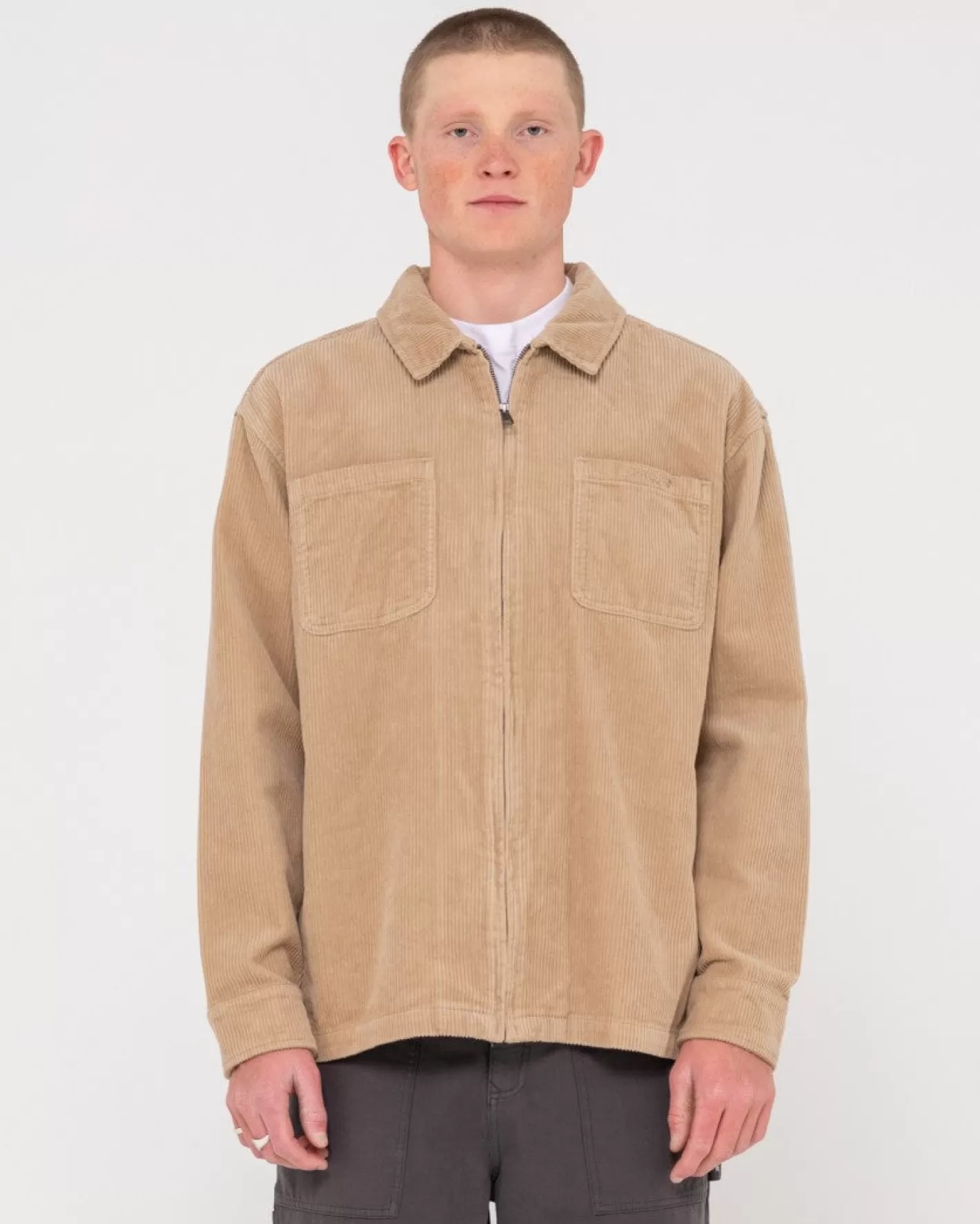 Hombre Rusty Chaqueta Con Cremallera De Pana V8 Coup
