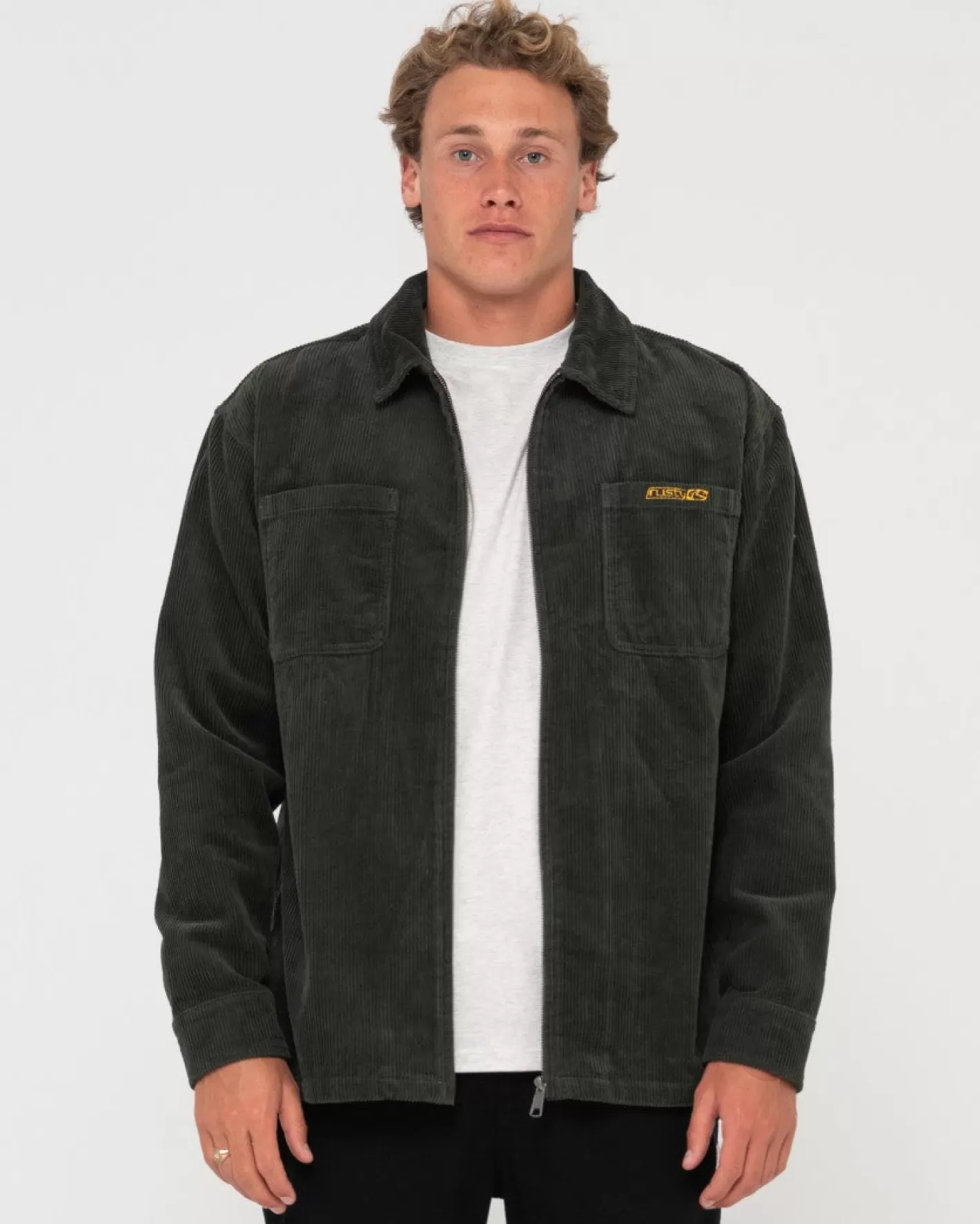 Hombre Rusty Chaqueta Con Cremallera De Pana V8 Coup