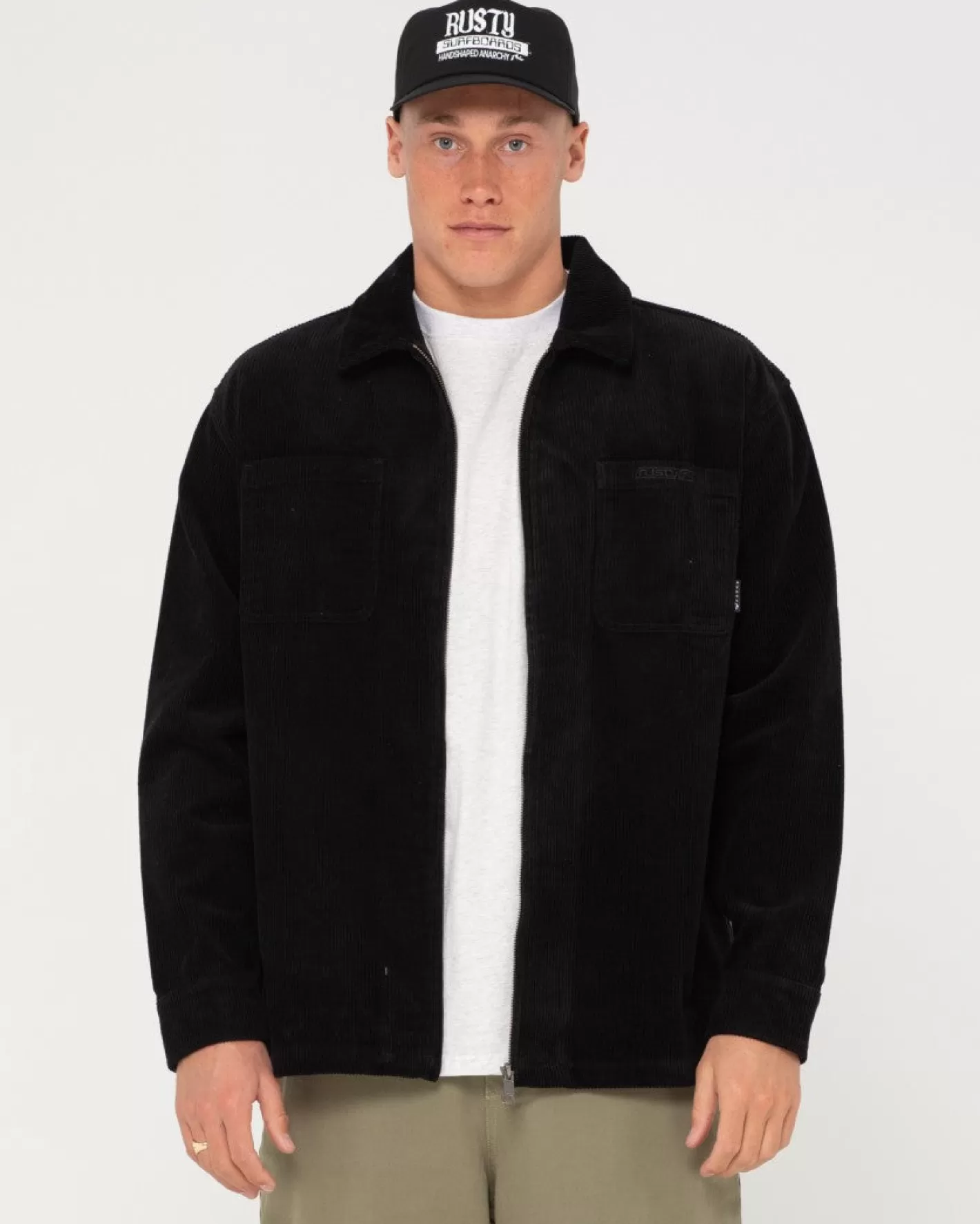 Hombre Rusty Chaqueta Con Cremallera De Pana V8 Coup