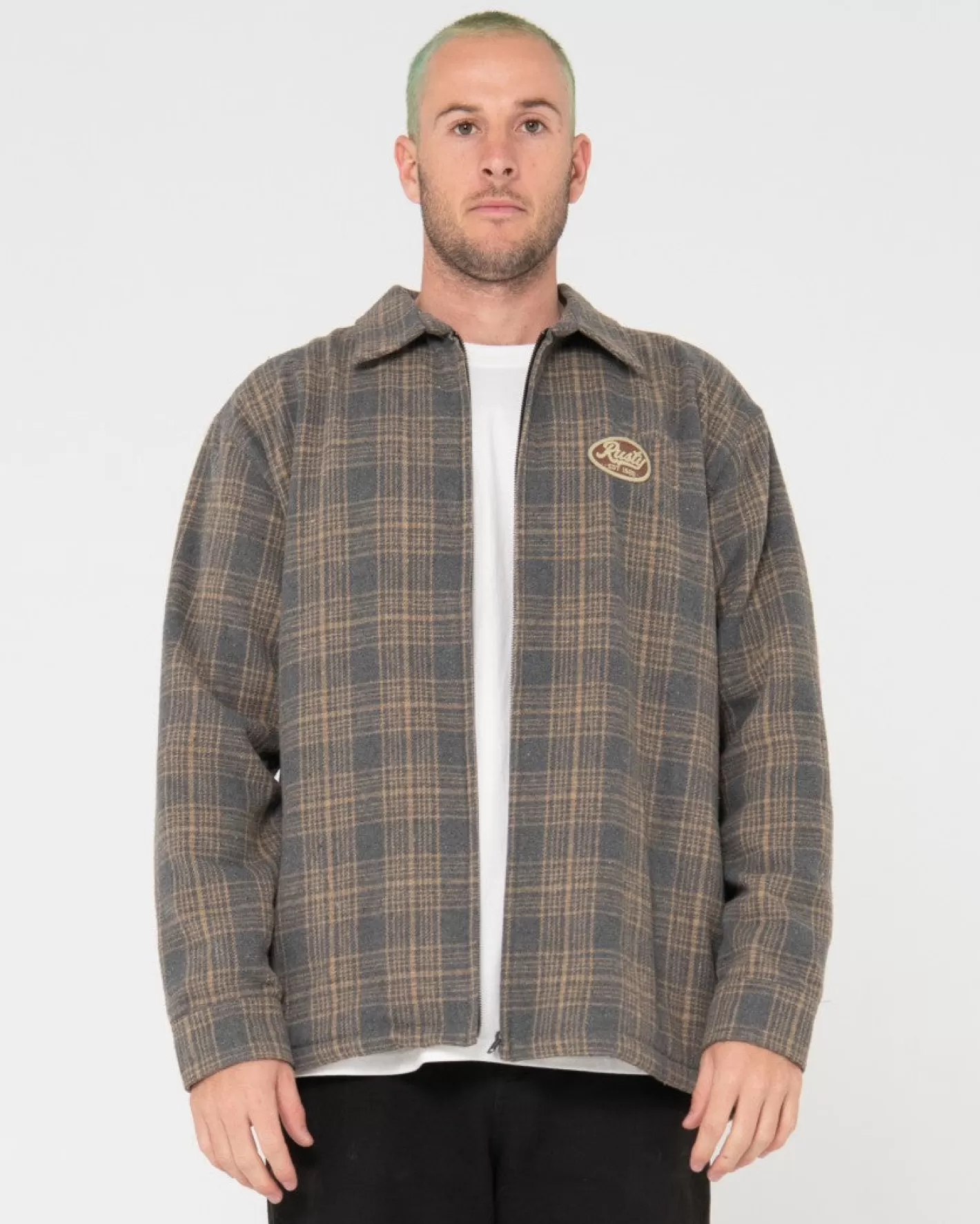 Hombre Rusty Chaqueta Tejida A Cuadros Con Cremallera Woodchuck