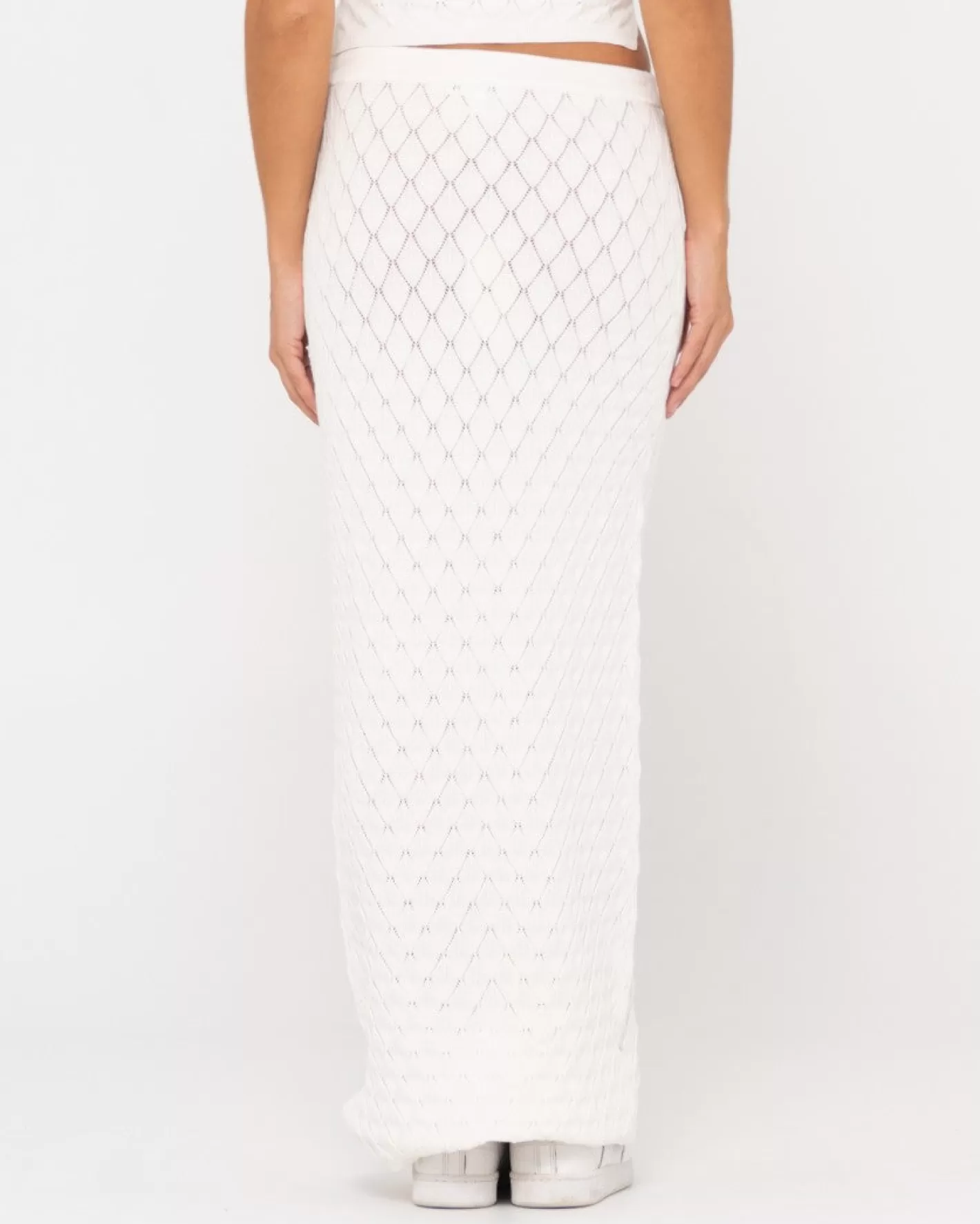 Mujer Rusty Falda Larga De Punto Con Croche Leo