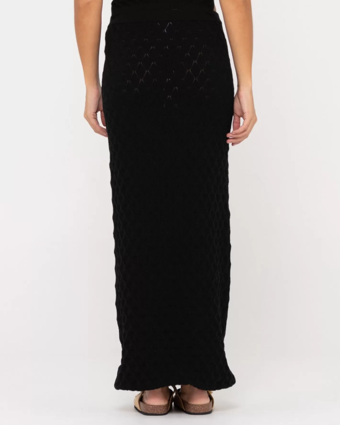 Mujer Rusty Falda Larga De Punto Con Croche Leo