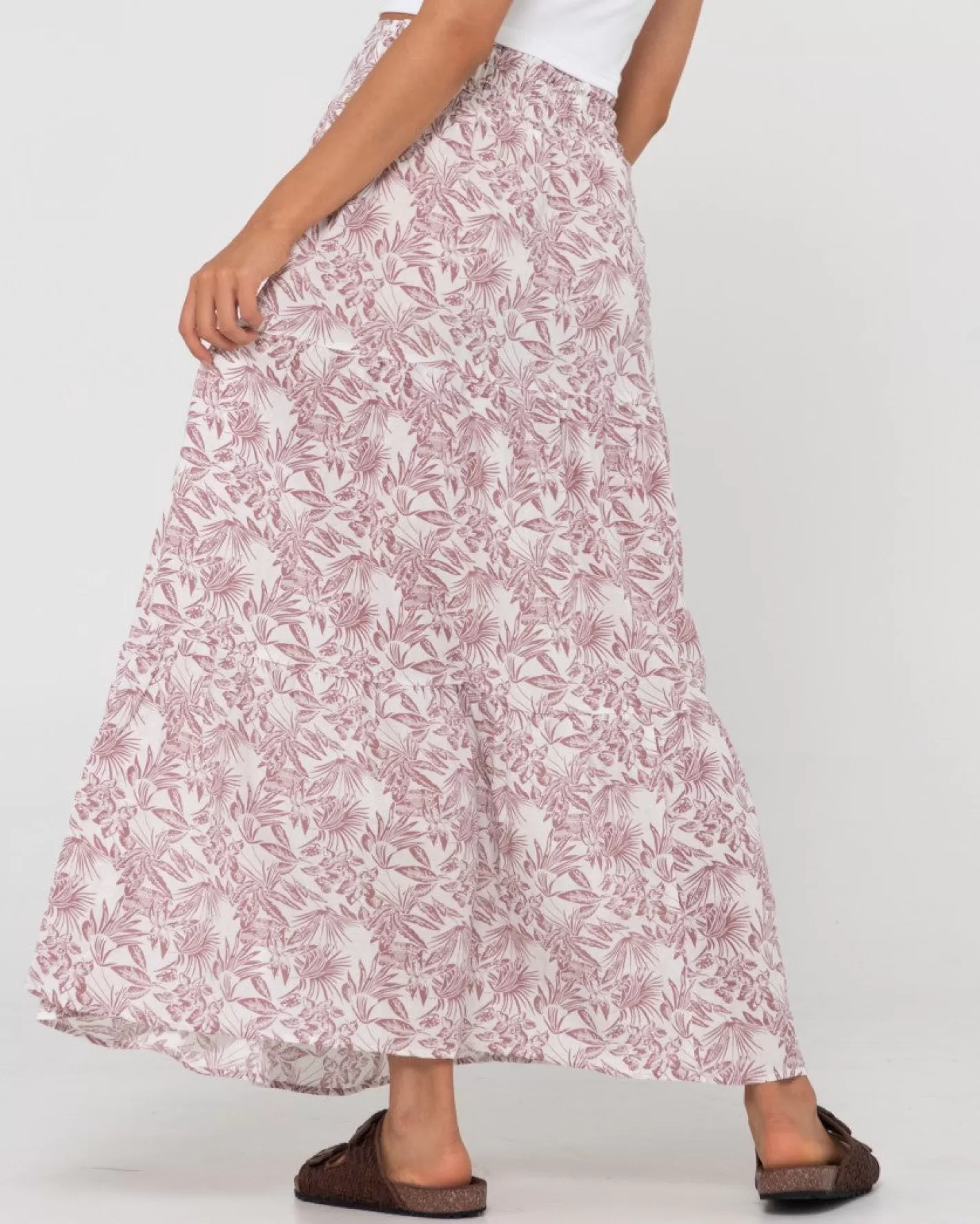 Mujer Rusty Falda Larga Floral De Talle Alto Faye