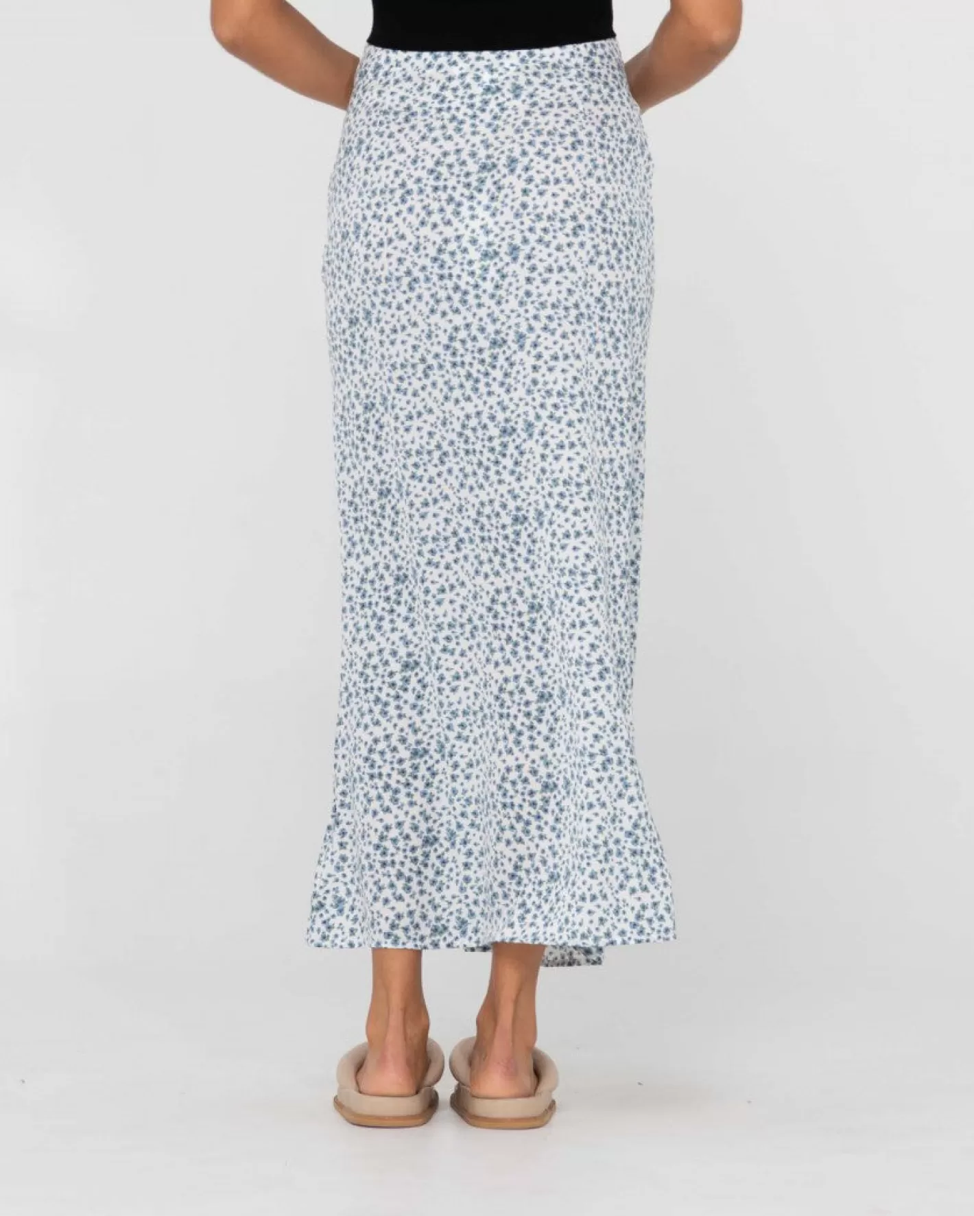 Mujer Rusty Falda Midi De Talle Alto Con Estampado Floral De Balnear