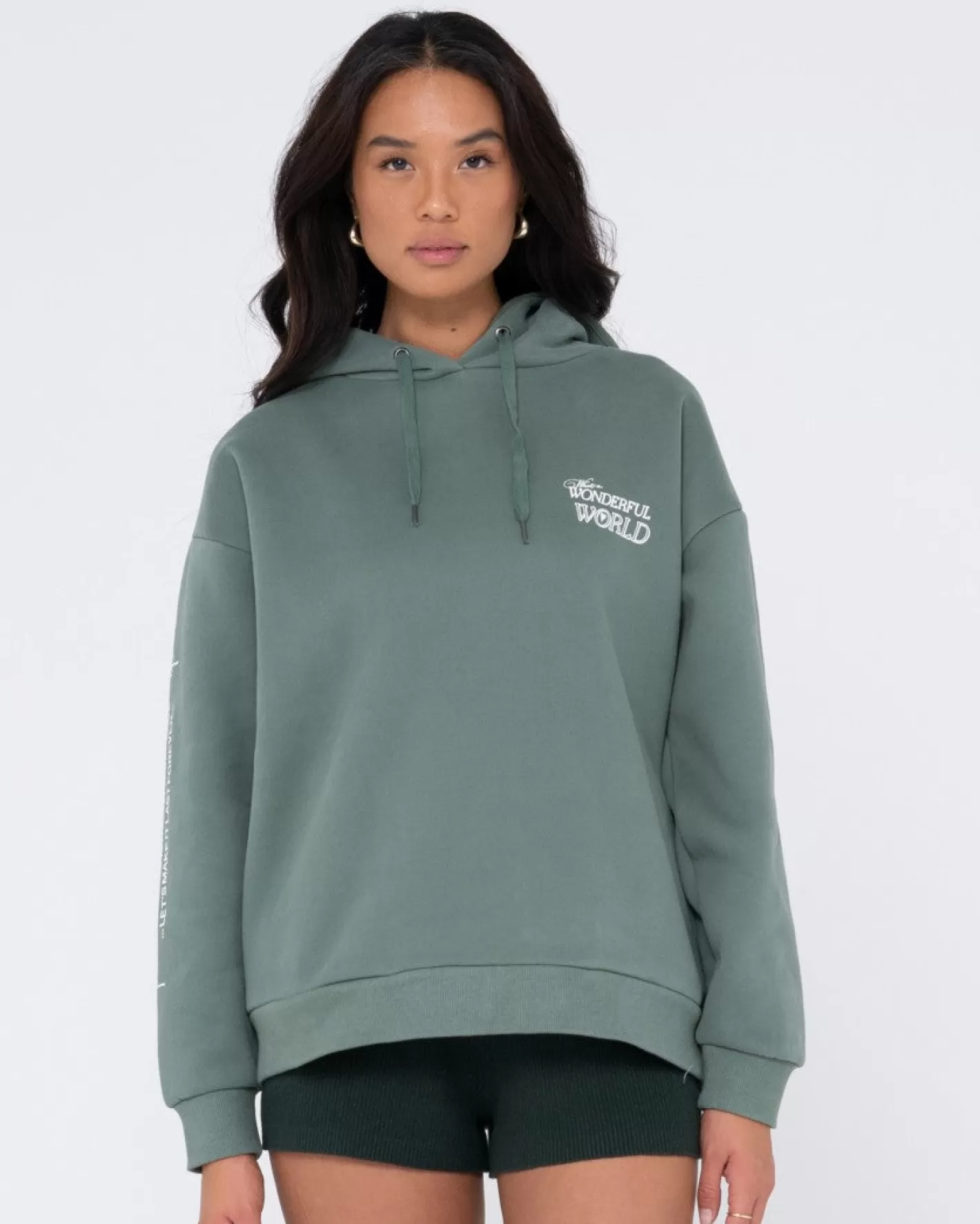 Mujer Rusty Forro Polar Con Capucha Extragrande De Wonderful World