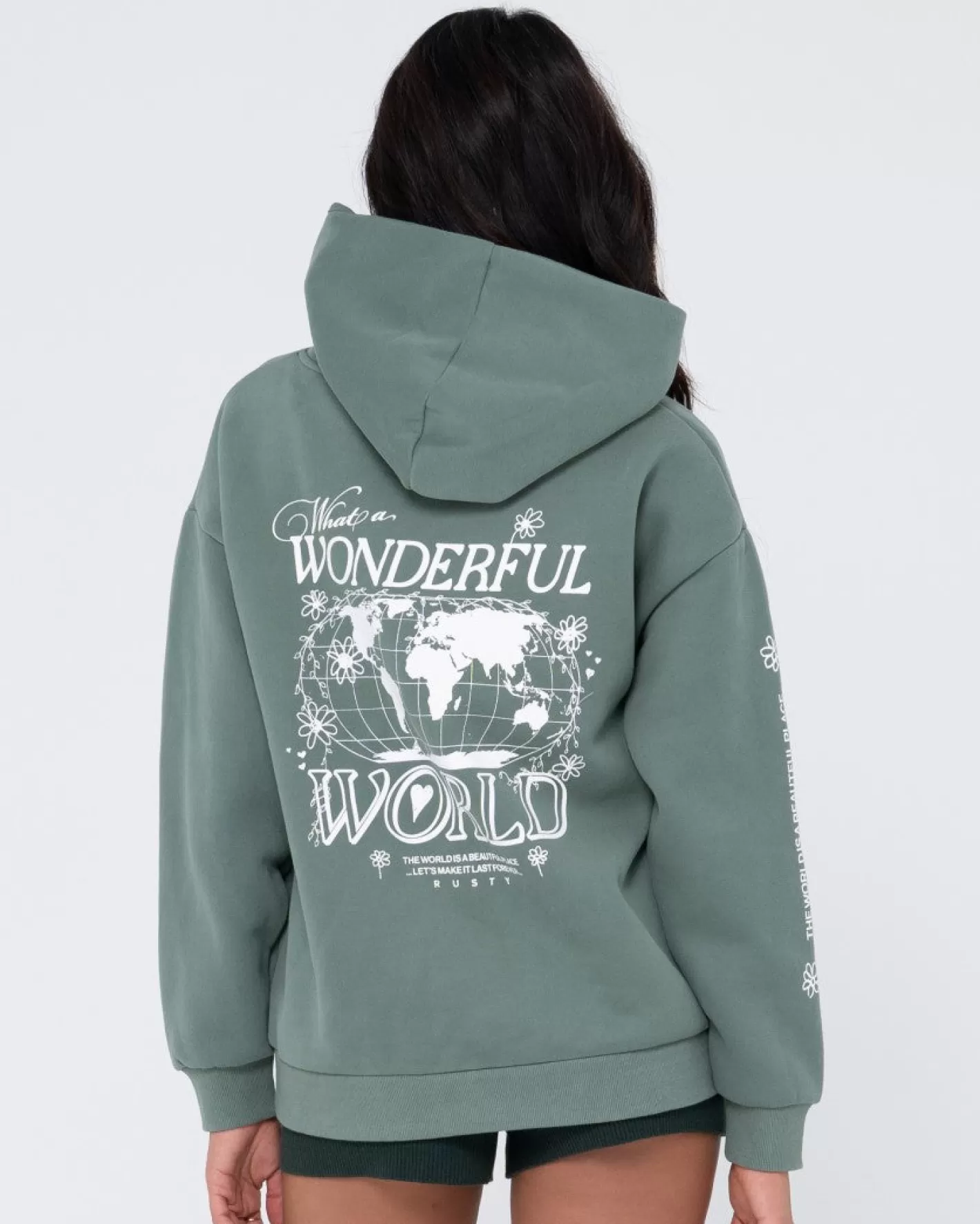 Mujer Rusty Forro Polar Con Capucha Extragrande De Wonderful World