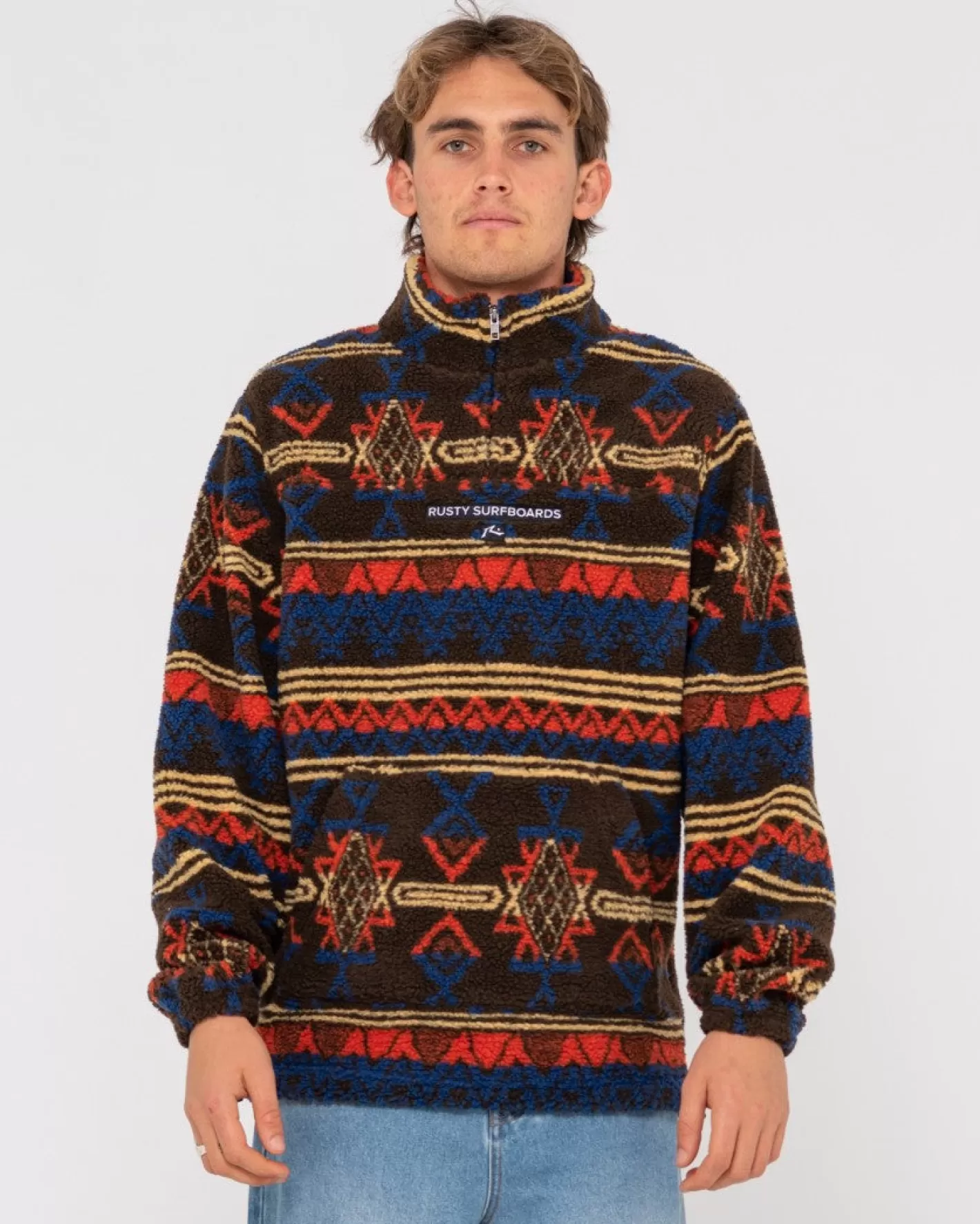 Hombre Rusty Forro Polar Con Cremallera 1/4 Teka