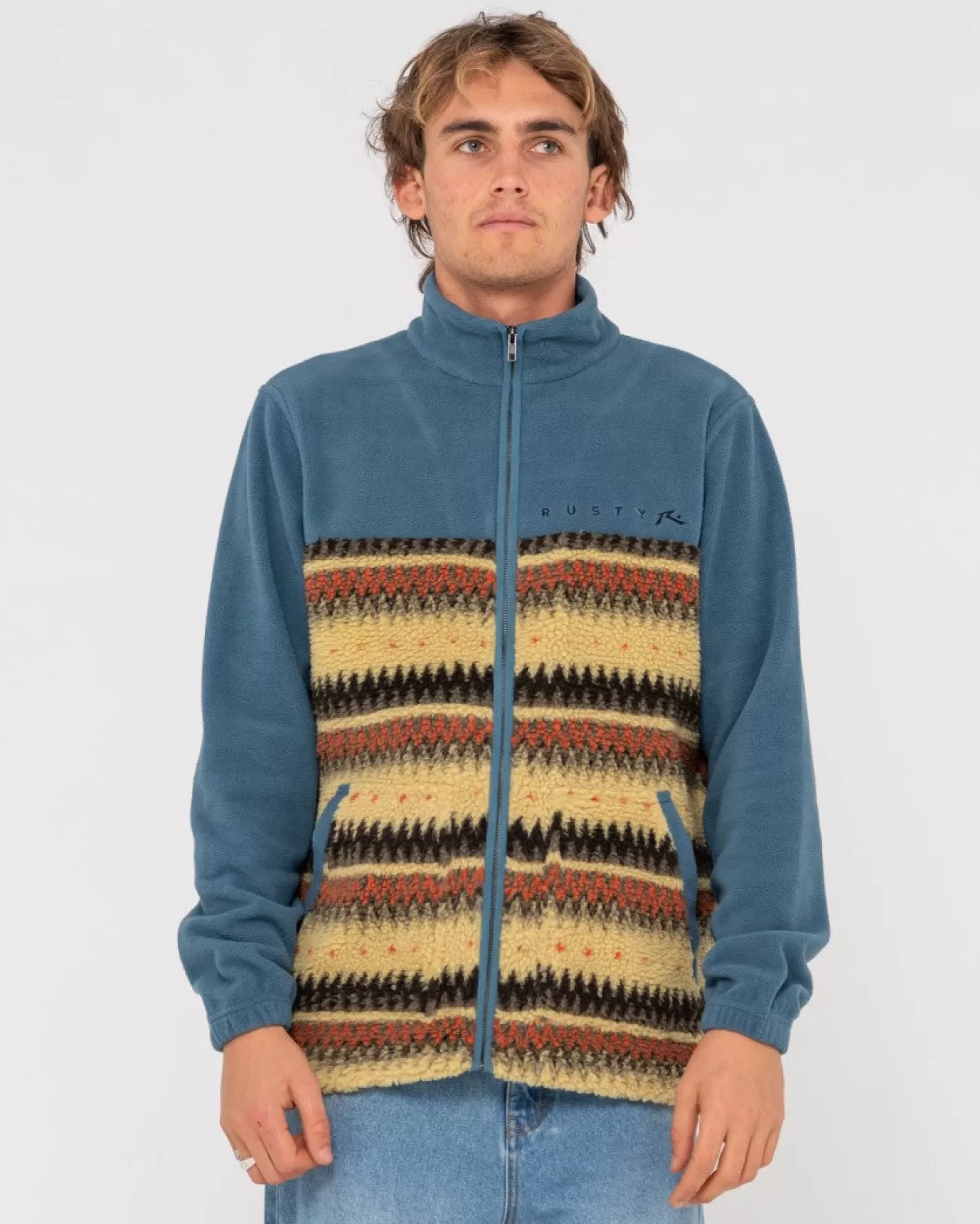 Hombre Rusty Forro Polar Con Cremallera Completa Y Paneles Shag