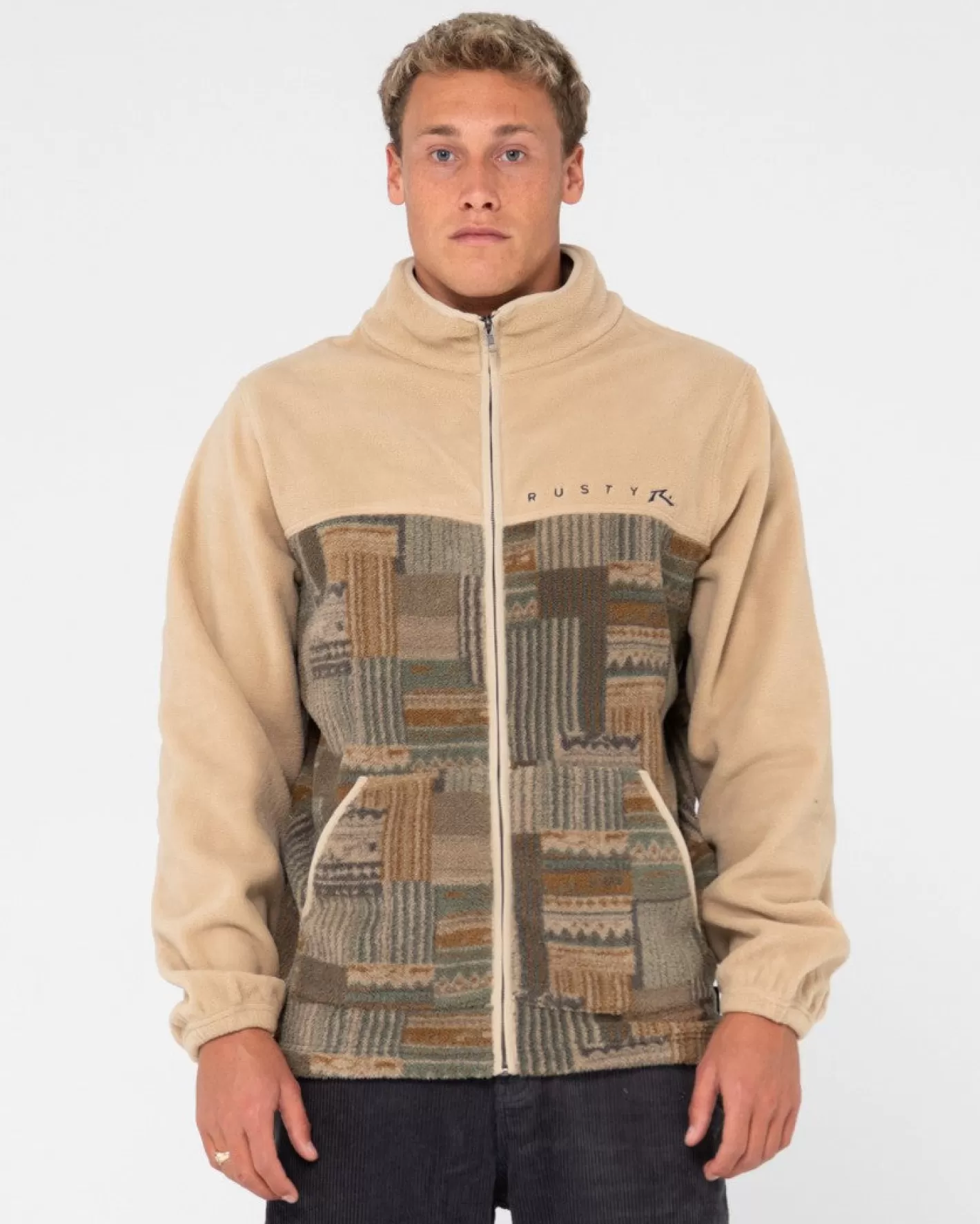 Hombre Rusty Forro Polar Con Cremallera Completa Y Paneles Shag
