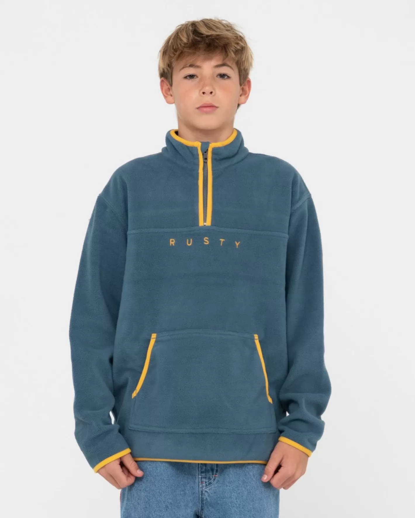 Niños Rusty Forro Polar Polarizado Con Cremallera De 1/4 Para Nino