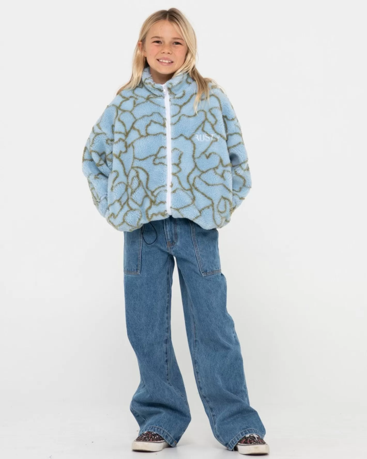 Niños Rusty Forro Polar Sherpa Con Cremallera Low Tides Para Nina