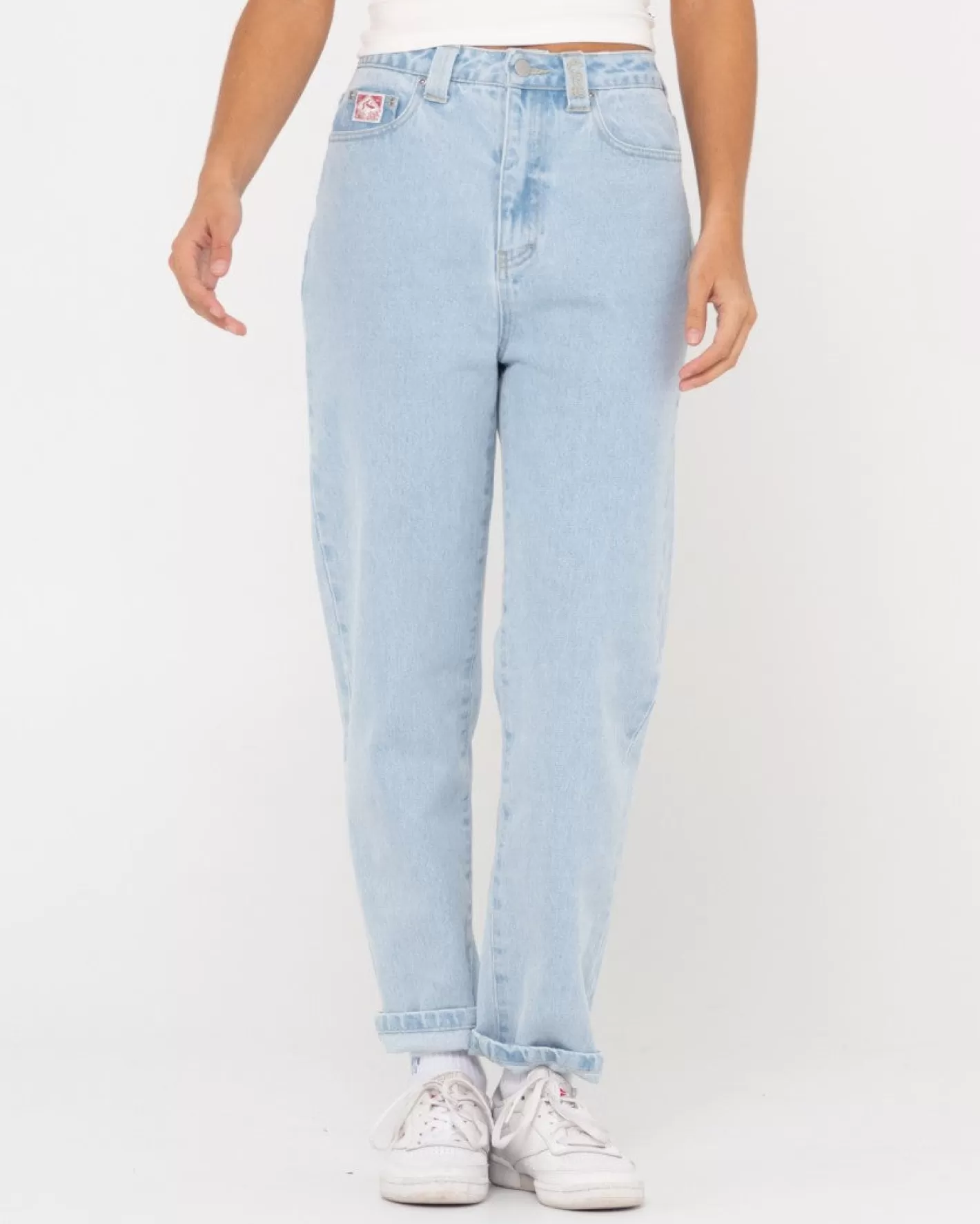 Mujer Rusty Jean Mom Recto De Talle Alto