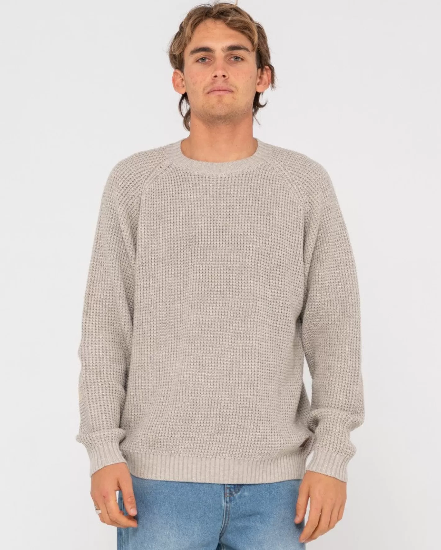 Hombre Rusty Jersey De Punto Con Cuello Redondo