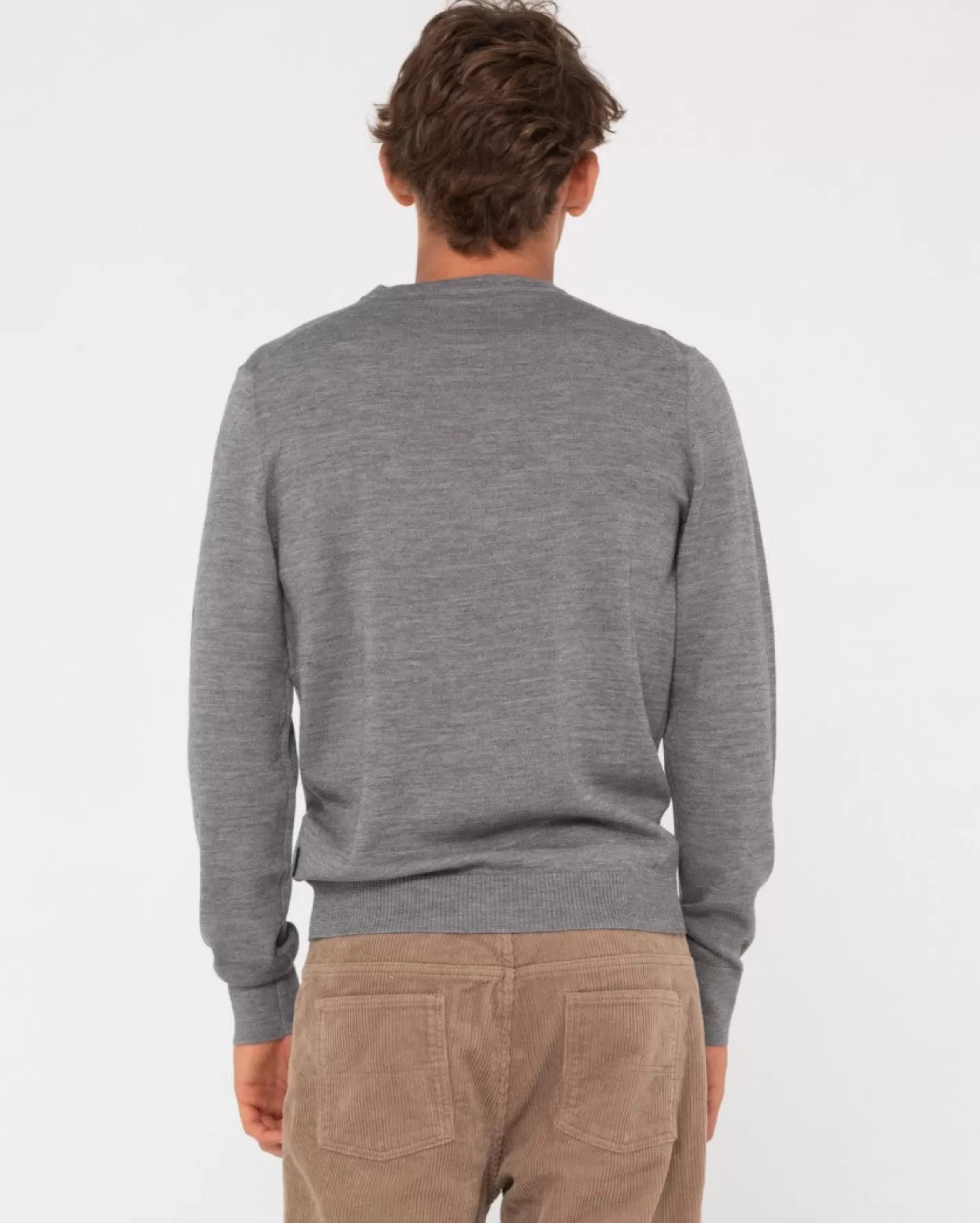 Hombre Rusty Jersey De Punto Con Cuello Redondo De Lana Ligera