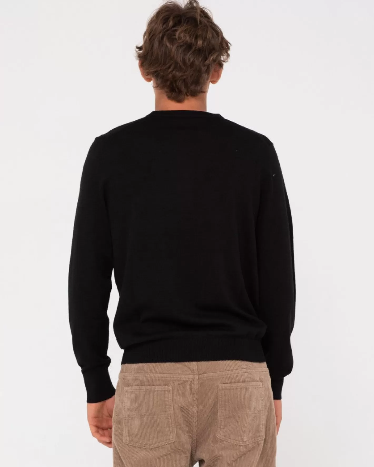Hombre Rusty Jersey De Punto Con Cuello Redondo De Lana Ligera