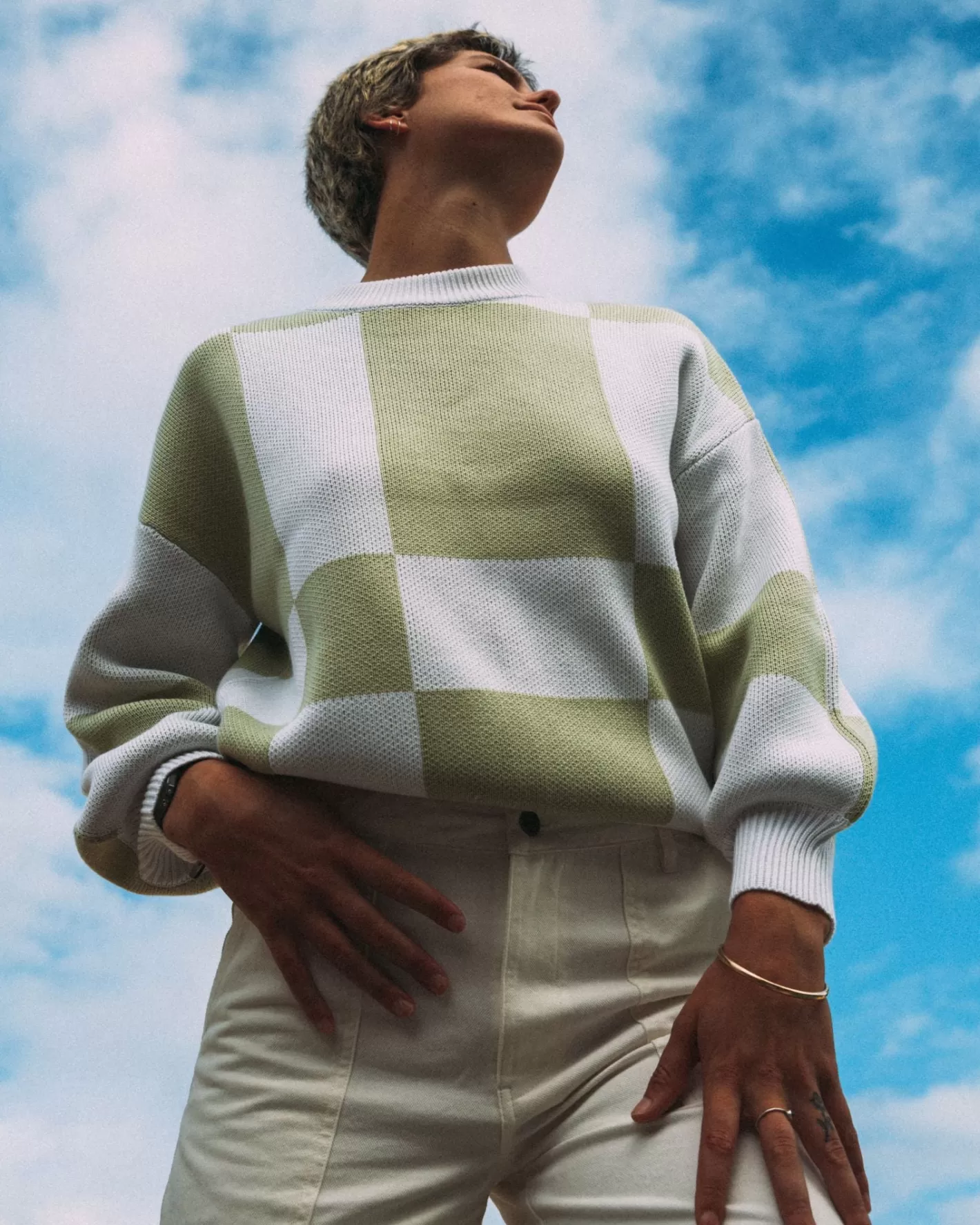 Mujer Rusty Jersey De Punto Con Cuello Redondo En Contraste Dora