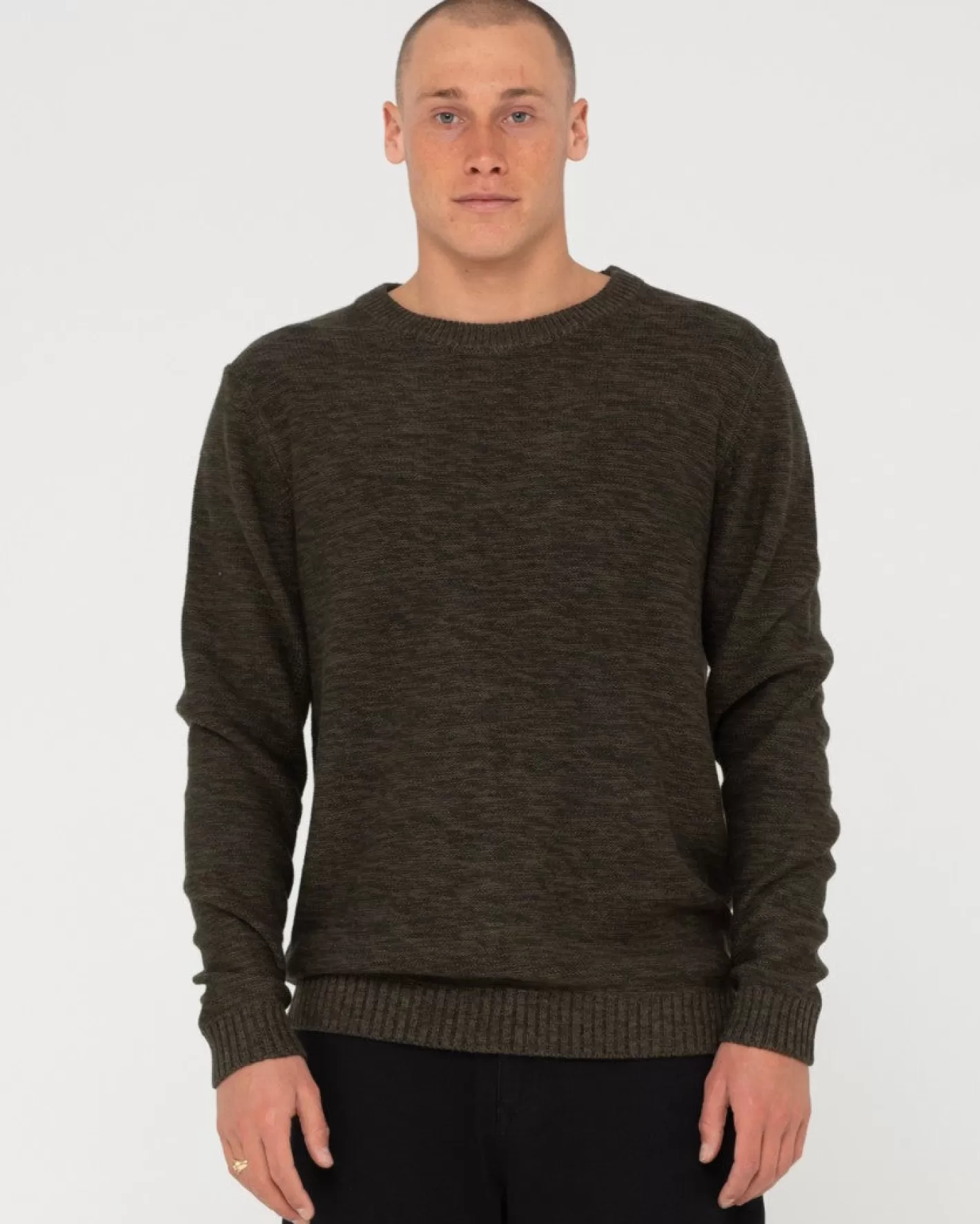 Hombre Rusty Jersey De Punto Con Cuello Redondo Skyliner