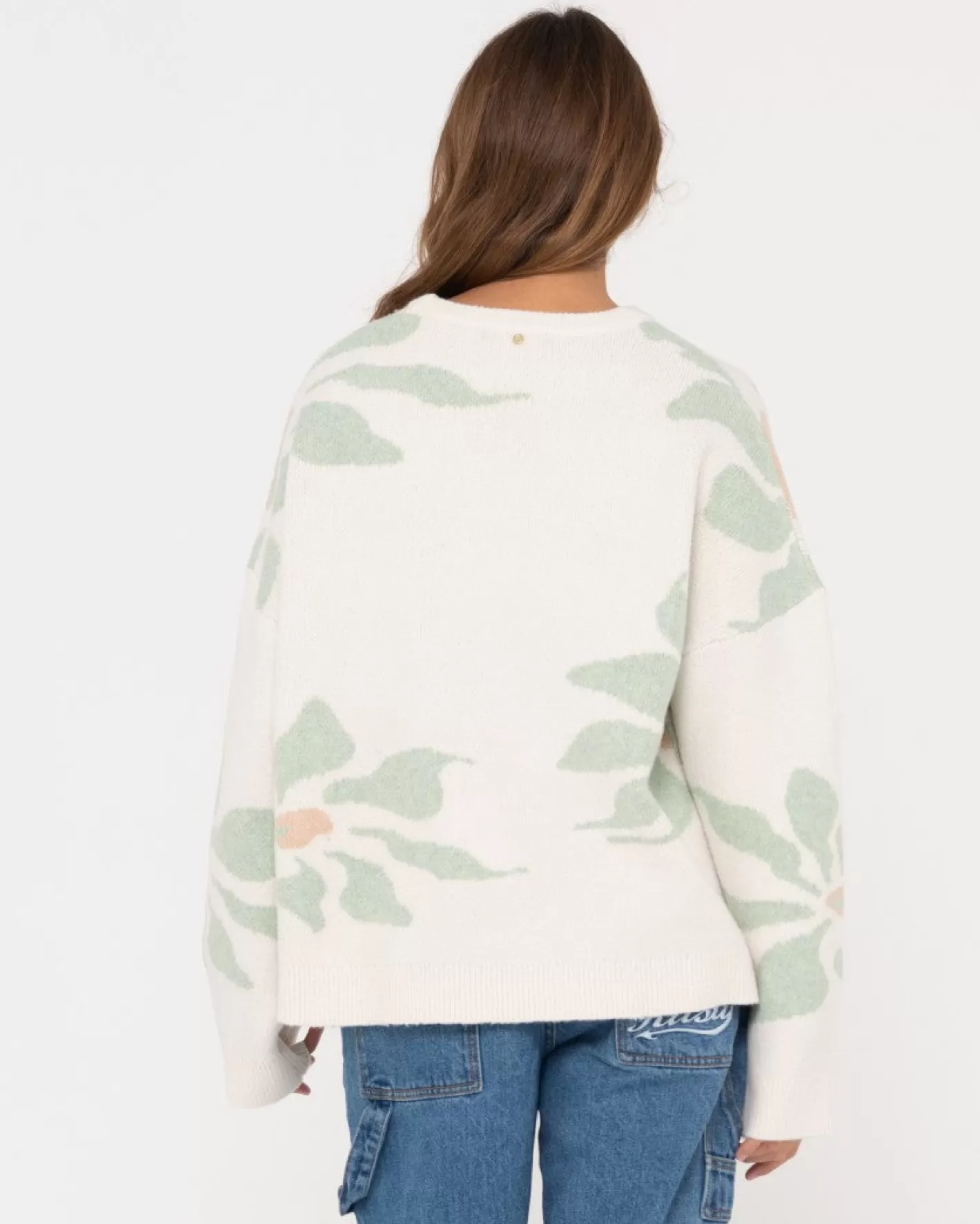 Mujer Rusty Jersey De Punto Con Cuello Redondo Y Ajuste Relajado De Lily
