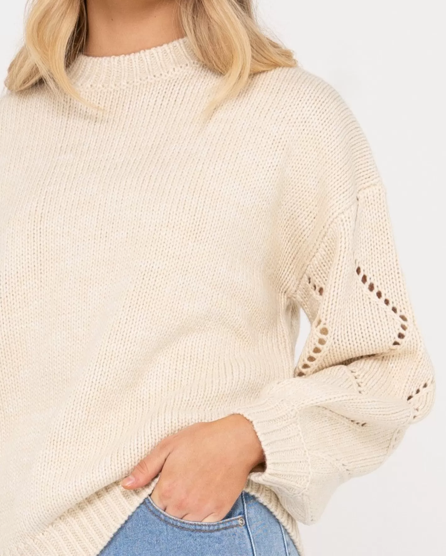 Mujer Rusty Jersey De Punto Con Cuello Redondo Y Ajuste Relajado Rossie