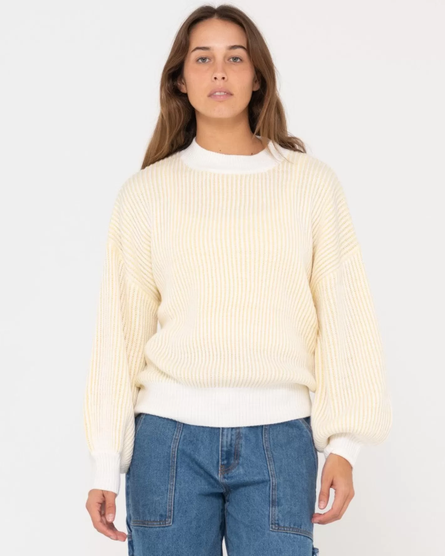 Mujer Rusty Jersey De Punto Con Cuello Simulado Y Ajuste Relajado De Ora