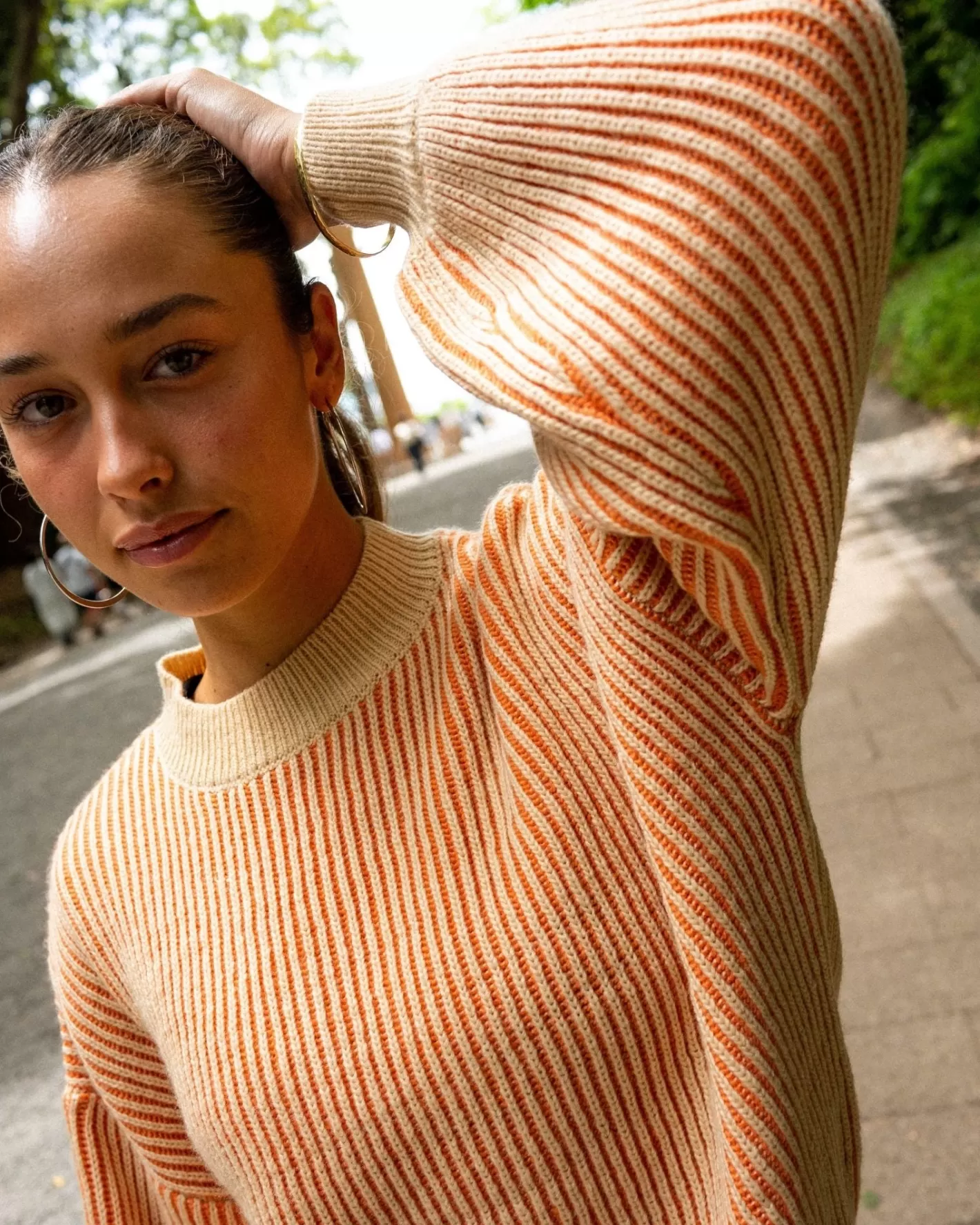 Mujer Rusty Jersey De Punto Con Cuello Simulado Y Ajuste Relajado De Ora