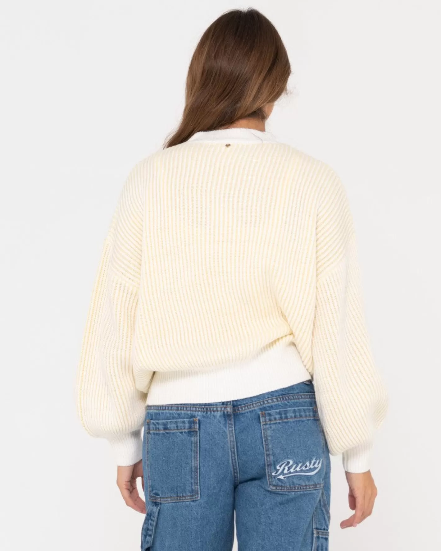 Mujer Rusty Jersey De Punto Con Cuello Simulado Y Ajuste Relajado De Ora