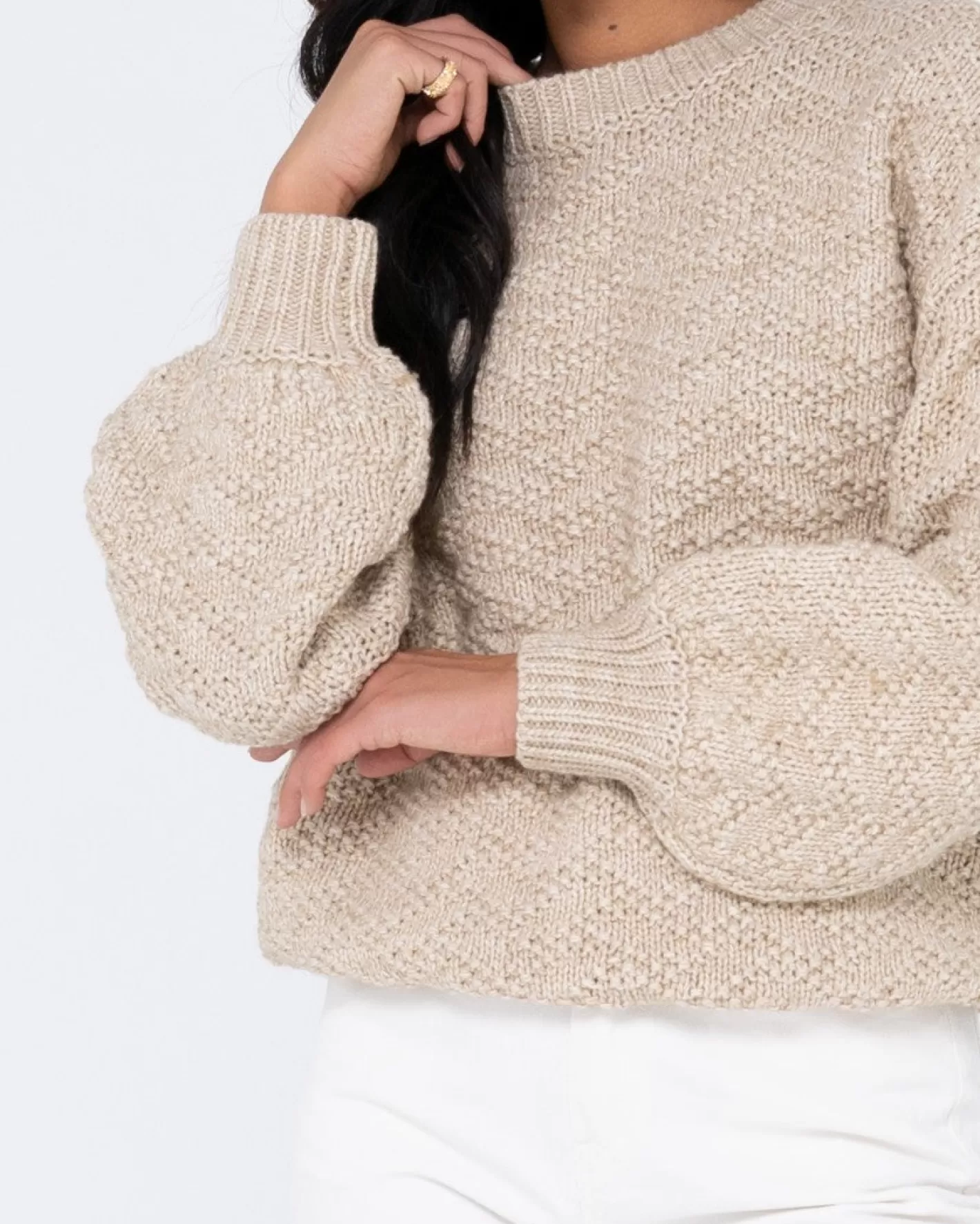 Mujer Rusty Jersey De Punto Grueso Y Relajado Con Cuello Redondo De Loulou