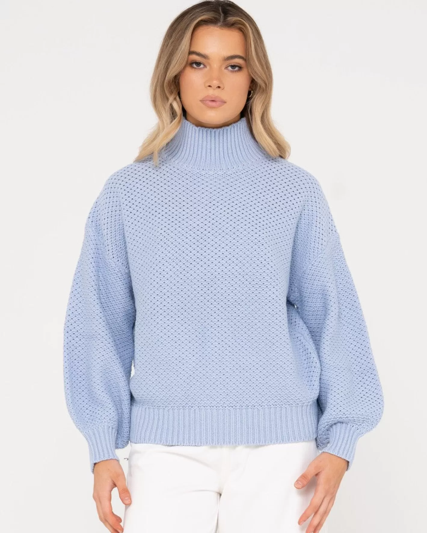 Mujer Rusty Jersey De Punto Grueso Y Relajado Con Cuello Simulado Marlow