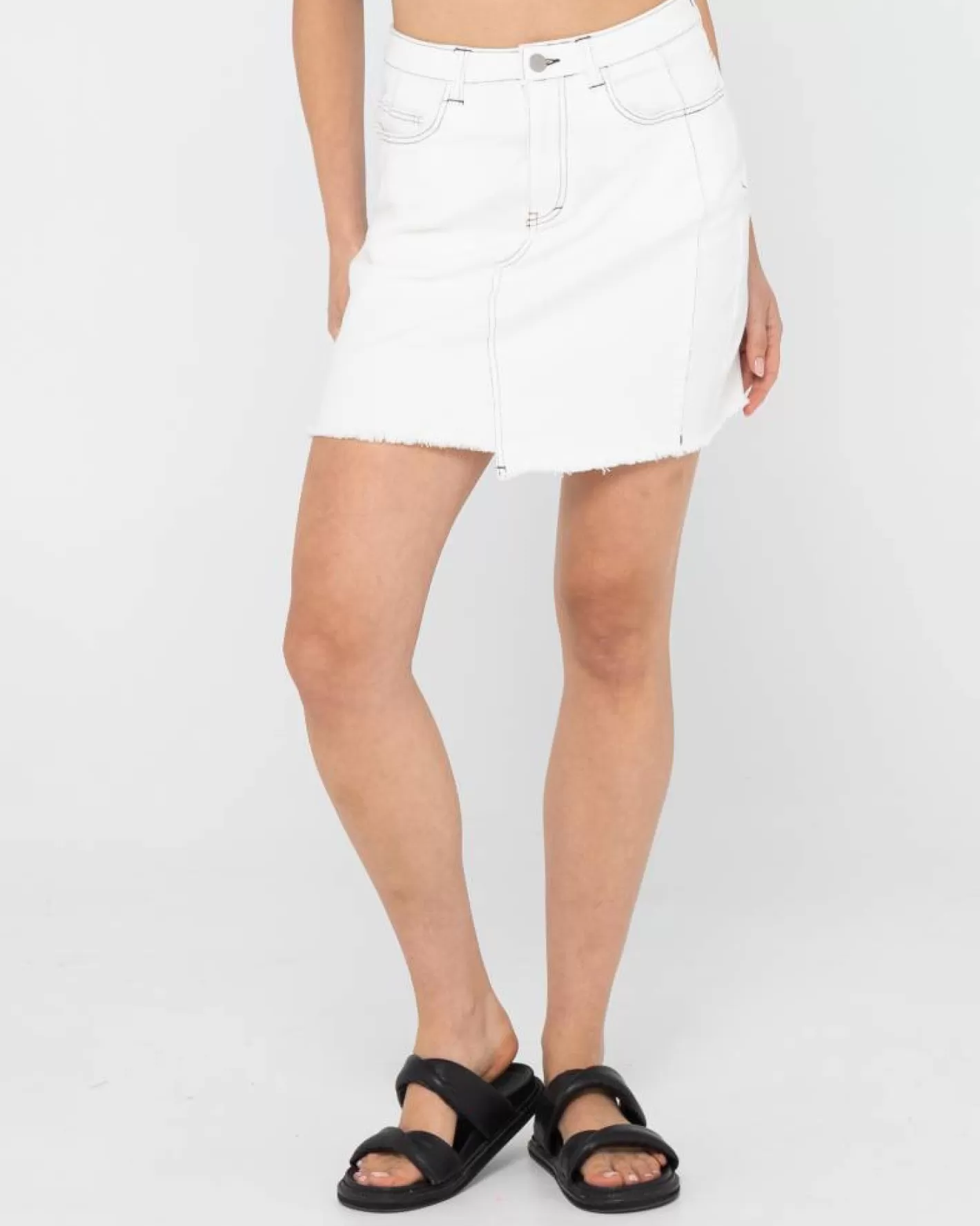 Mujer Rusty Minifalda De Talle Alto Deshilachada La Serena