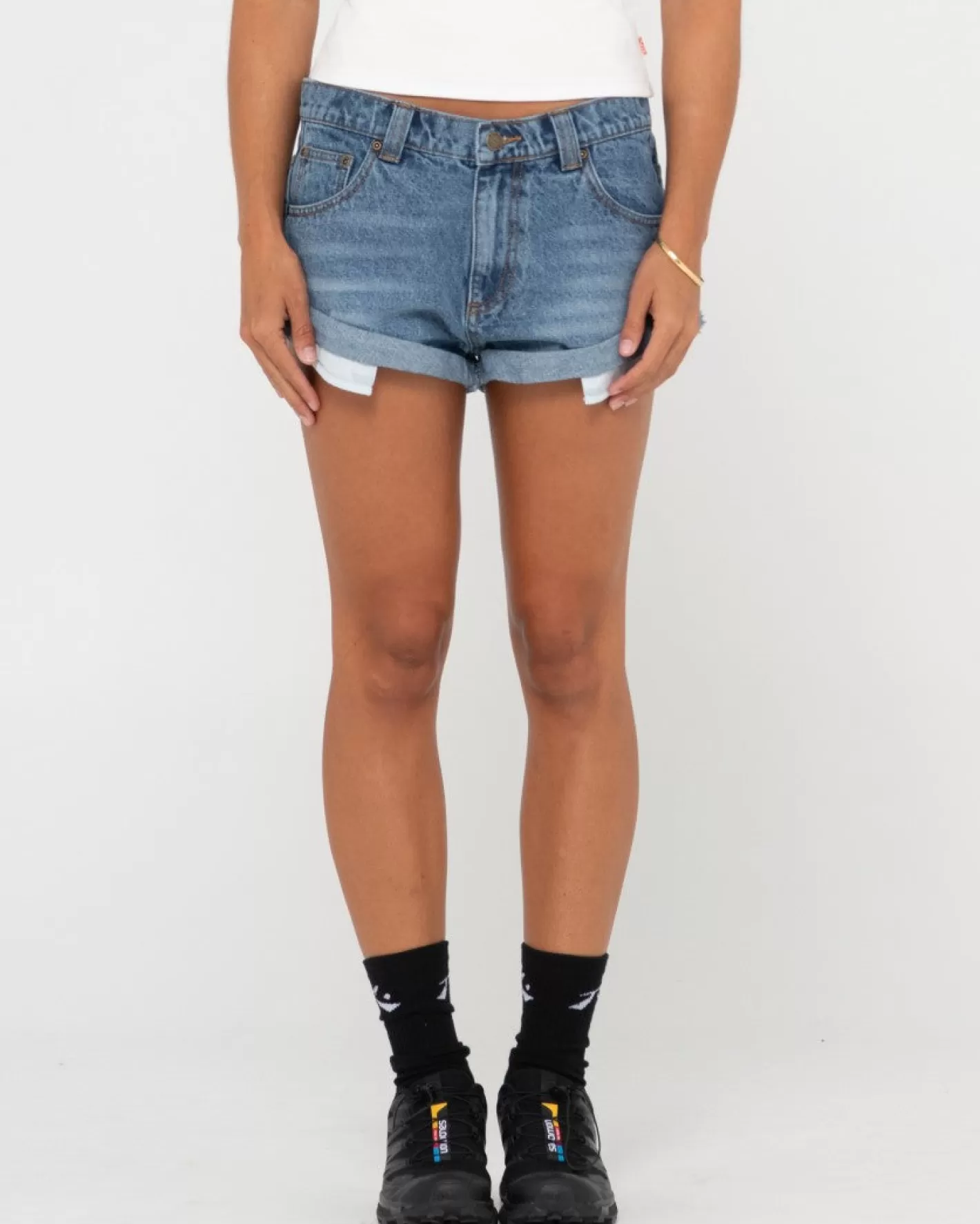 Mujer Rusty Minishort Vaquero De Talle Bajo Pheonix