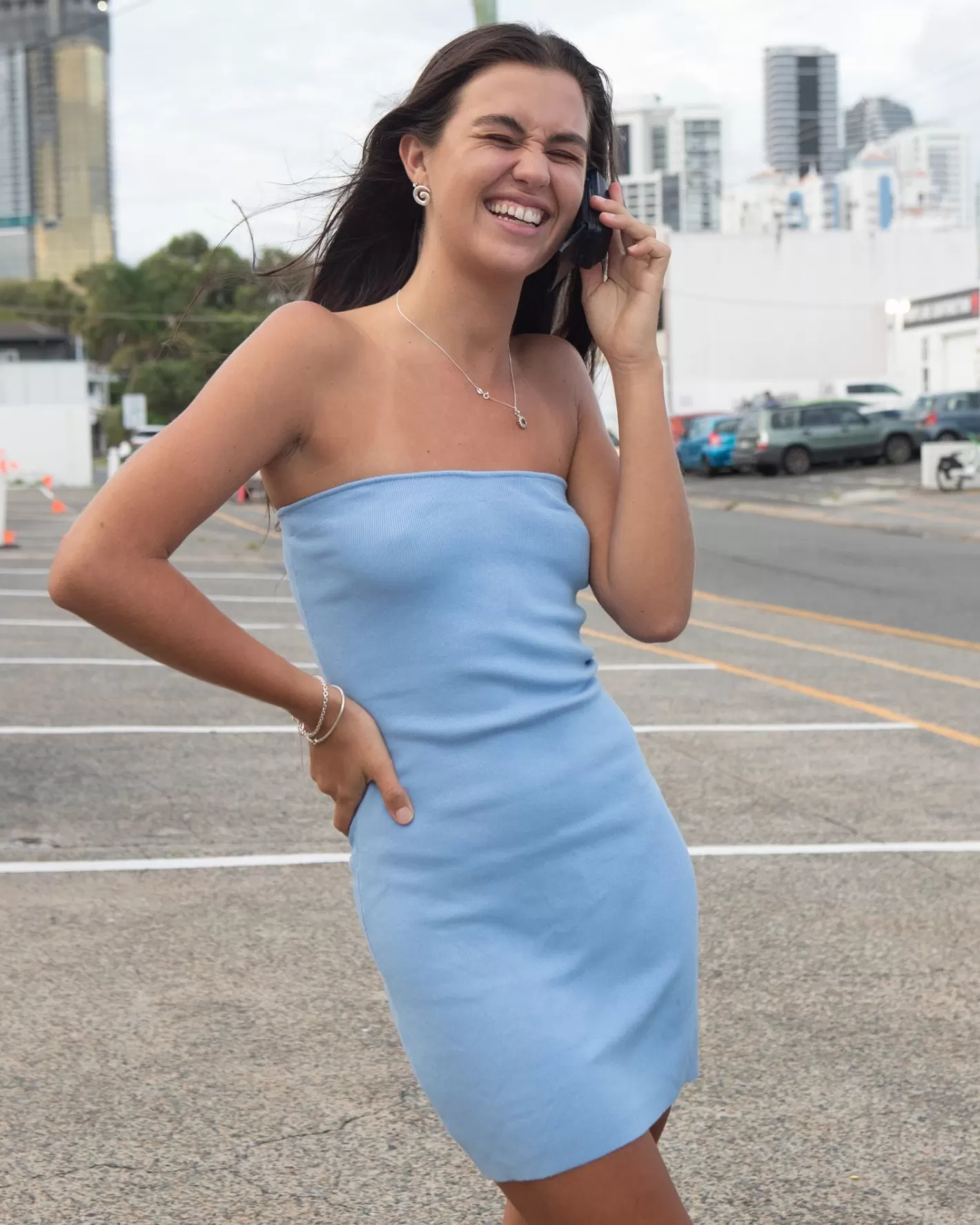 Mujer Rusty Minivestido De Punto Sin Tirantes Amelia