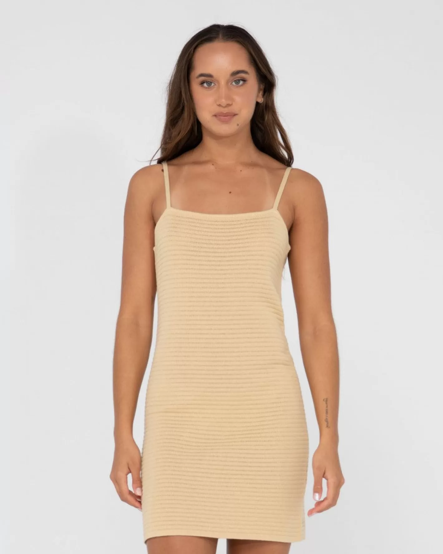Mujer Rusty Minivestido Lencero De Punto Acanalado Harri