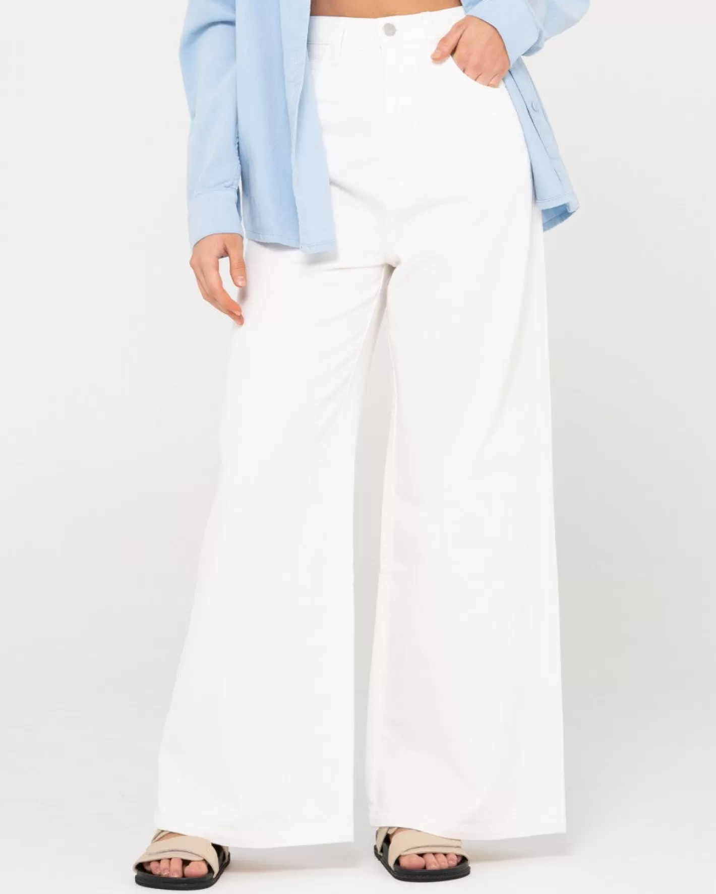 Mujer Rusty Pantalon Ancho De Talle Alto Hansen