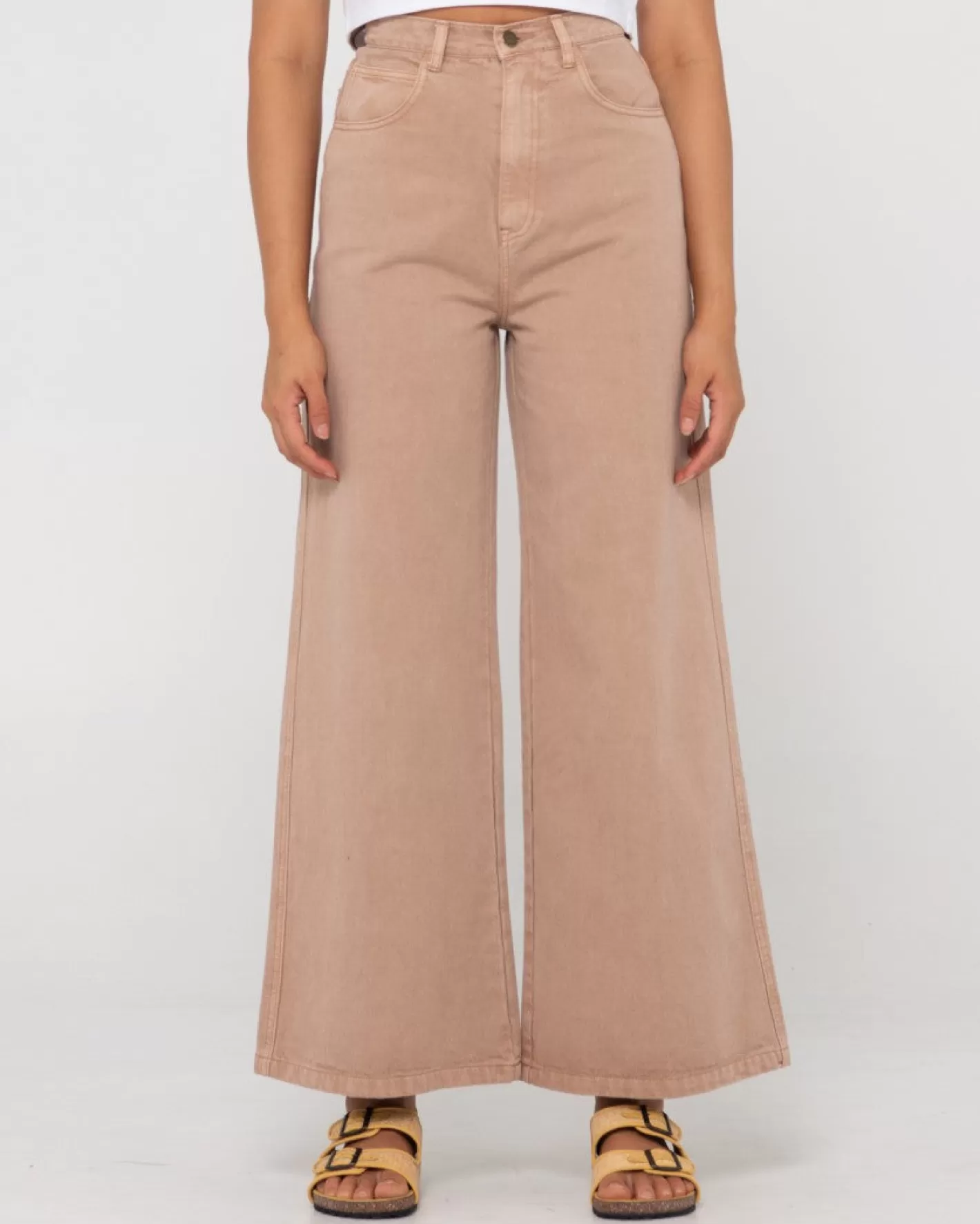 Mujer Rusty Pantalon Ancho De Talle Alto Hansen