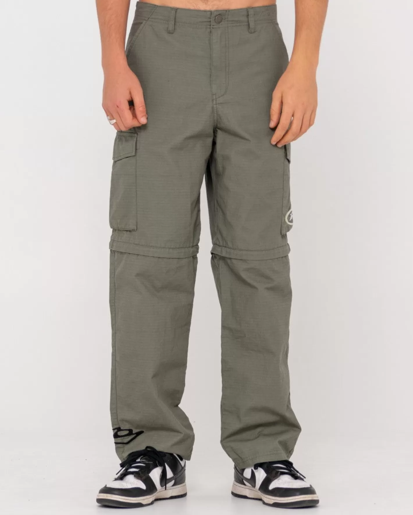 Hombre Rusty Pantalon Cargo Transformer Ripstop Con Cremallera