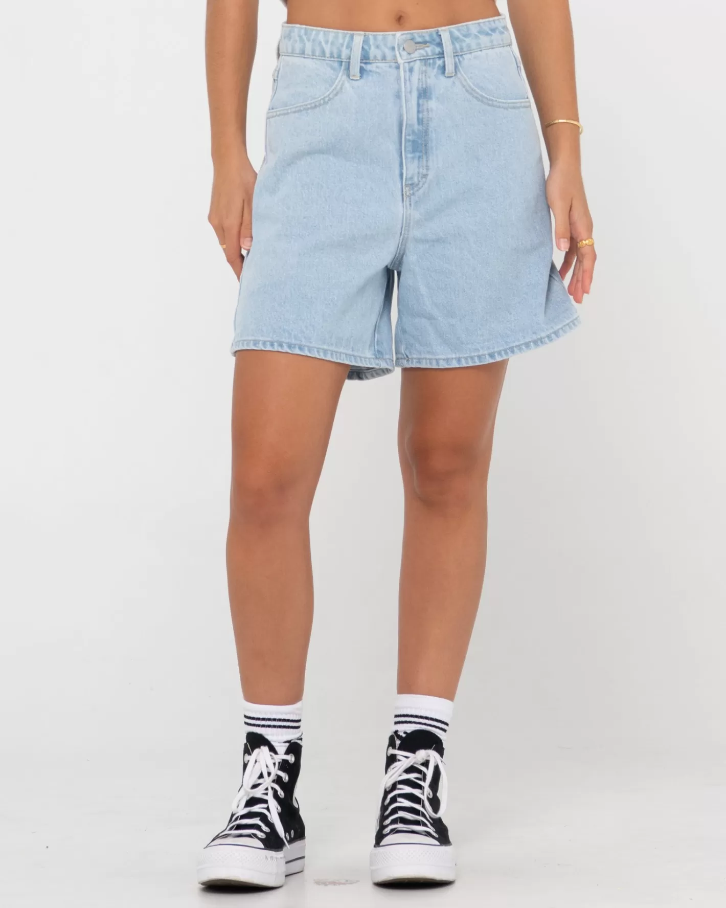 Mujer Rusty Pantalon Corto De Mezclilla De Talle Alto Chipre