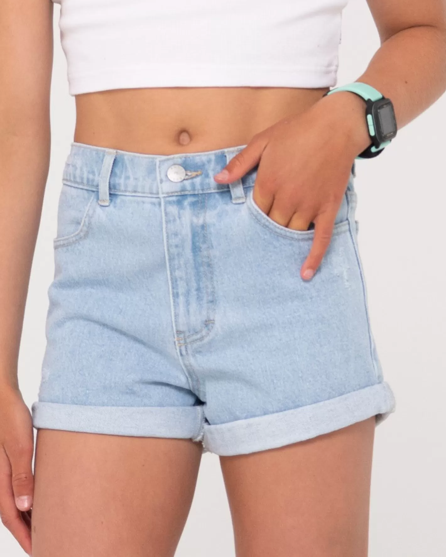 Niños Rusty Pantalon Corto De Mezclilla Enrollado Suerte Para Nina