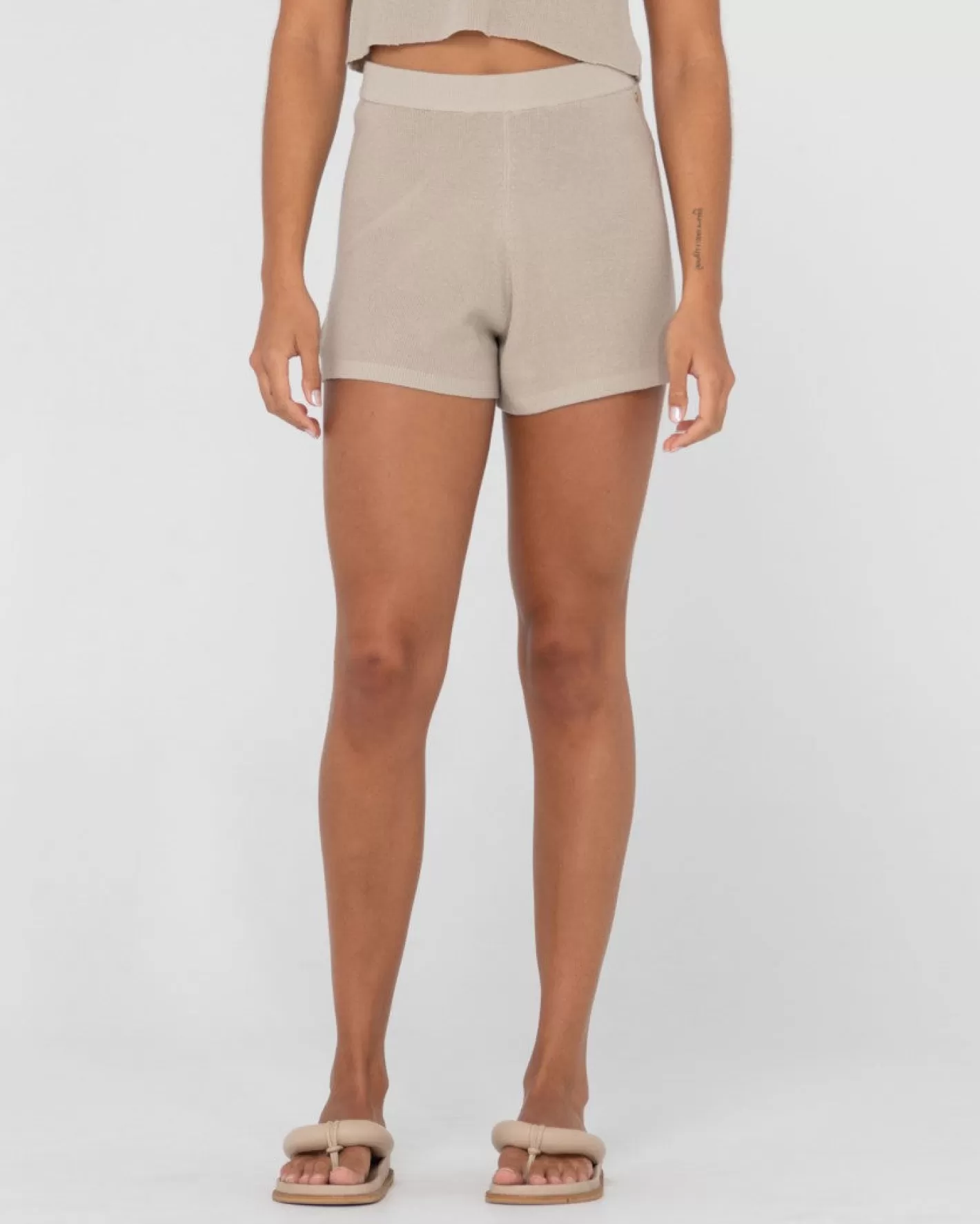 Mujer Rusty Pantalon Corto De Punto De Talle Alto Ophelia