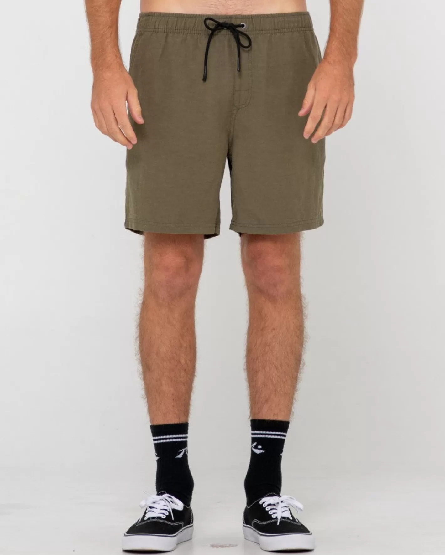 Hombre Rusty Pantalon Corto Elastico De Lino Overtone