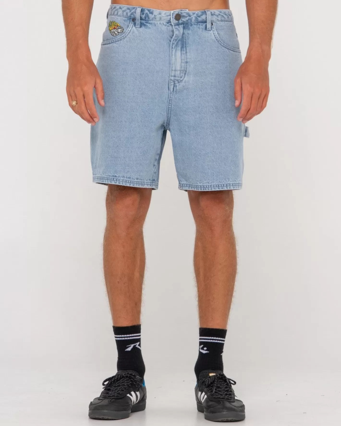 Hombre Rusty Pantalon Corto Tipo Walkshort De Mezclilla Estilo Peto