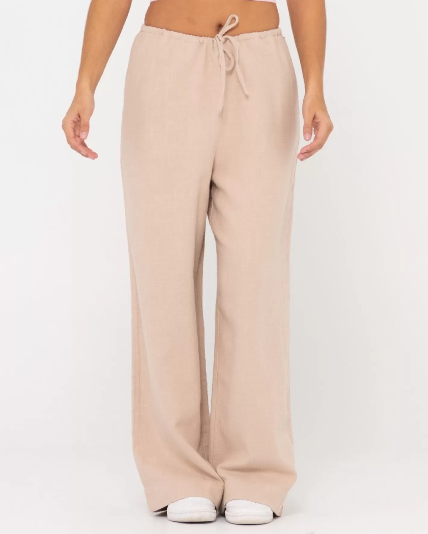 Mujer Rusty Pantalon De Lino De Corte Relajado Y Talle Alto Carolina