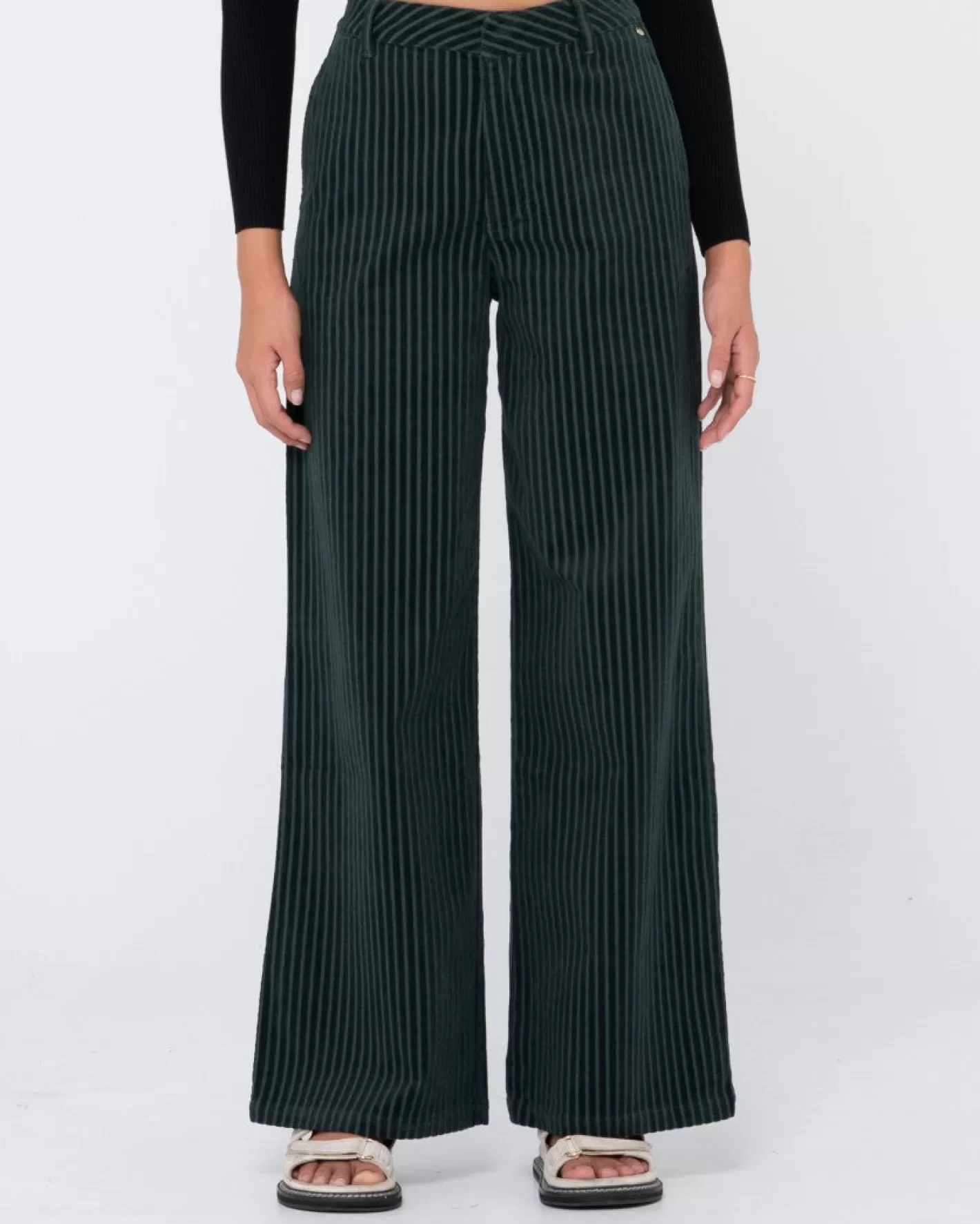 Mujer Rusty Pantalon De Pana Con Pernera Ancha Y Talle Alto Amanda