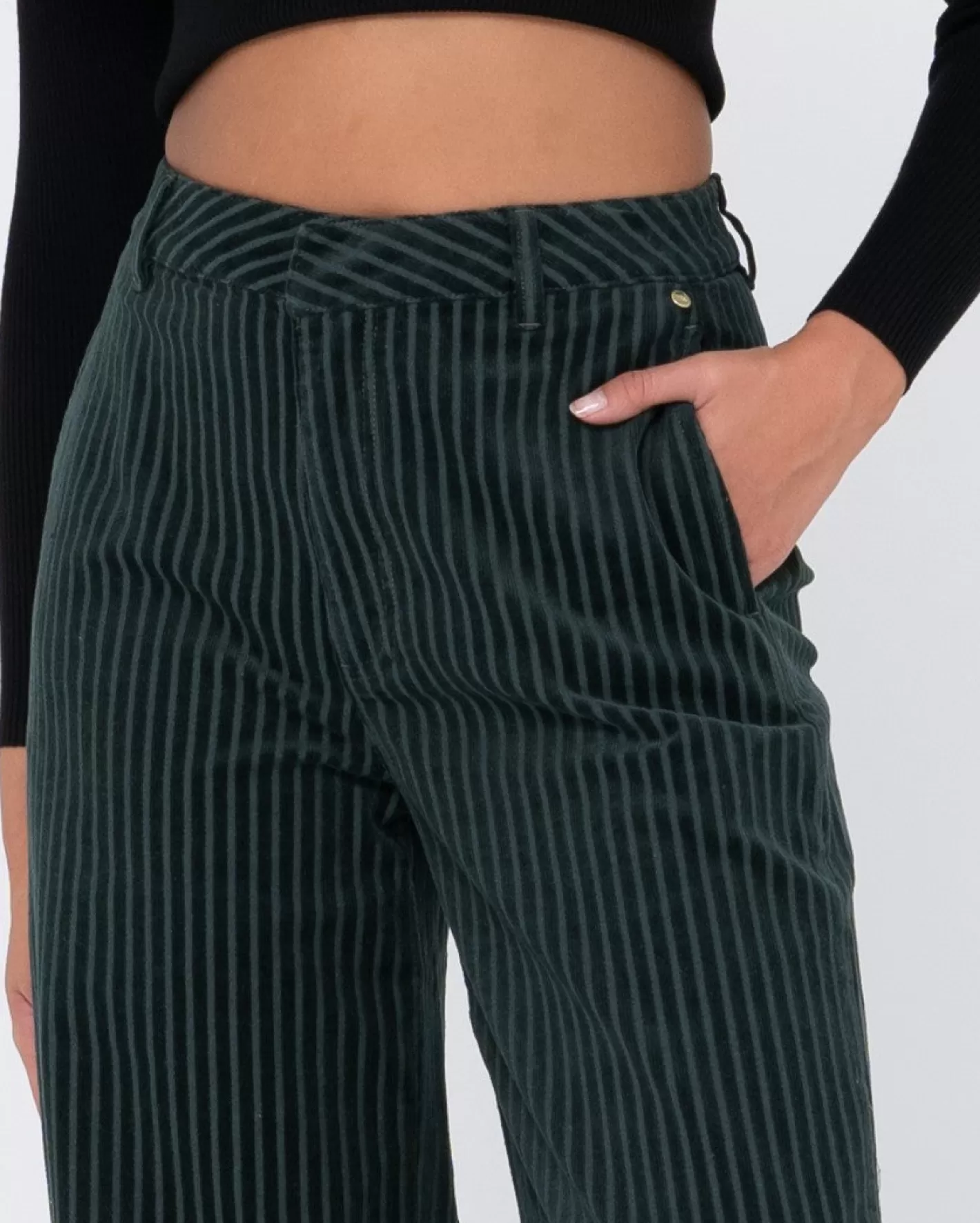 Mujer Rusty Pantalon De Pana Con Pernera Ancha Y Talle Alto Amanda