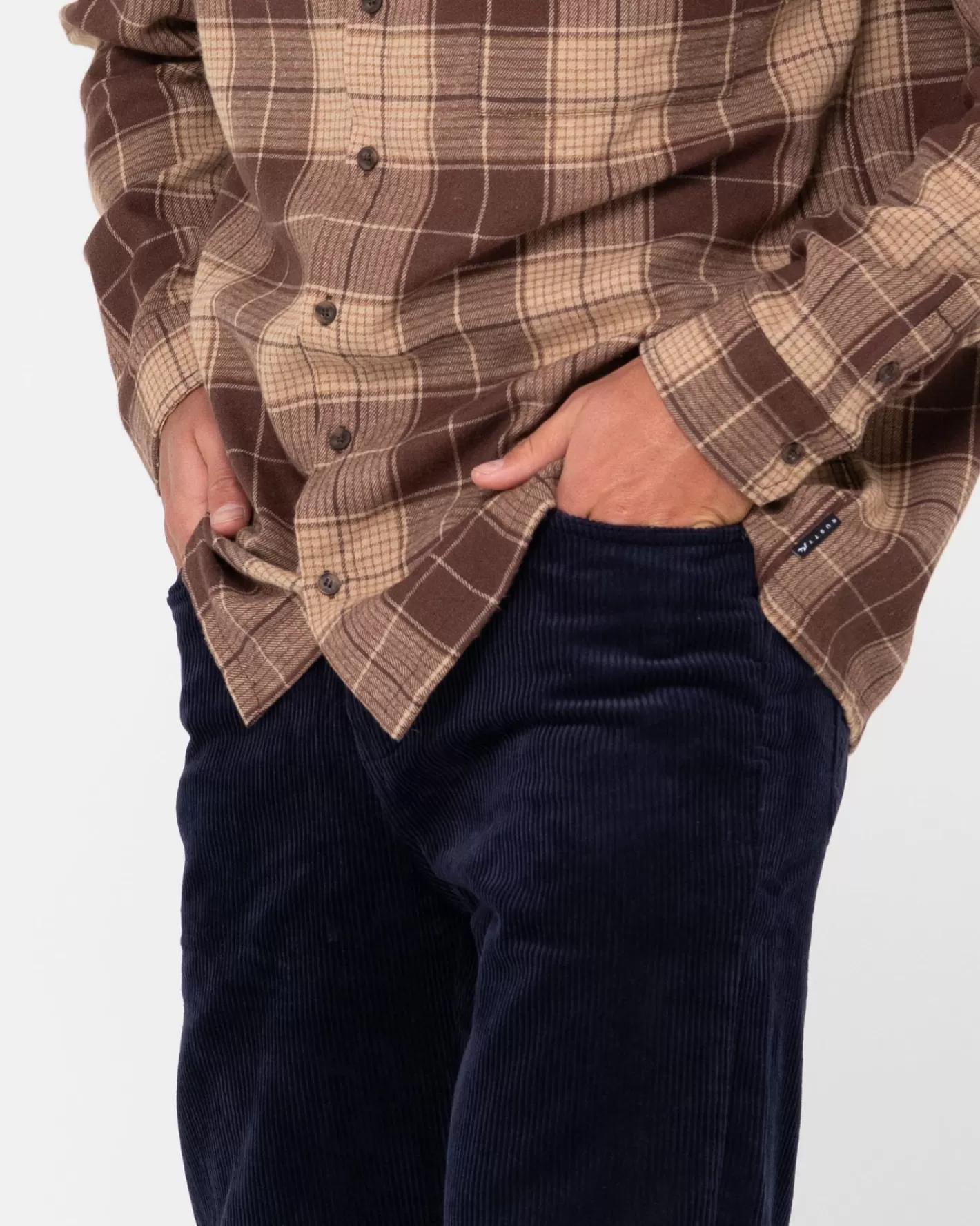 Hombre Rusty Pantalon De Pana De Corte Recto Con 5 Bolsillos Rifts