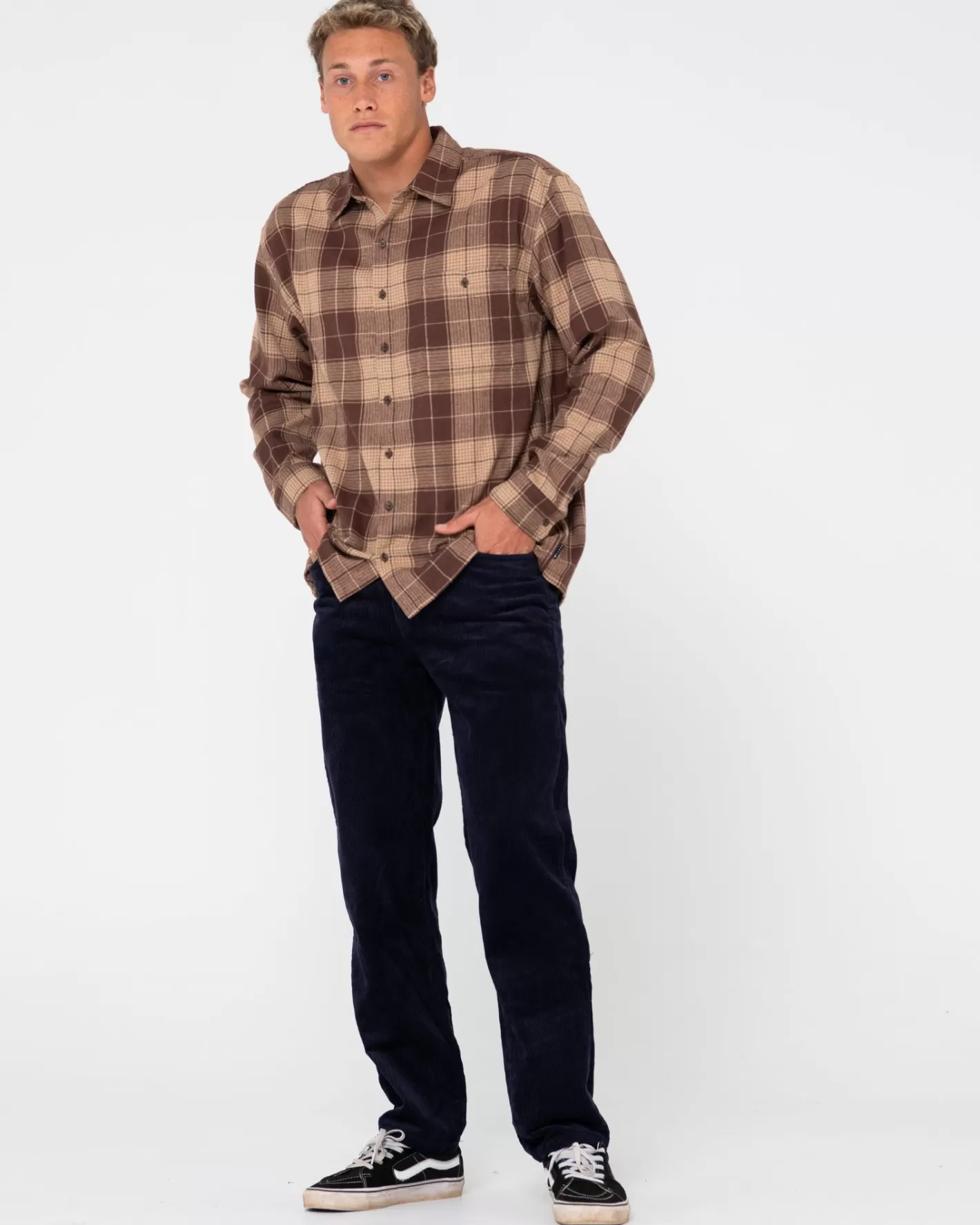 Hombre Rusty Pantalon De Pana De Corte Recto Con 5 Bolsillos Rifts