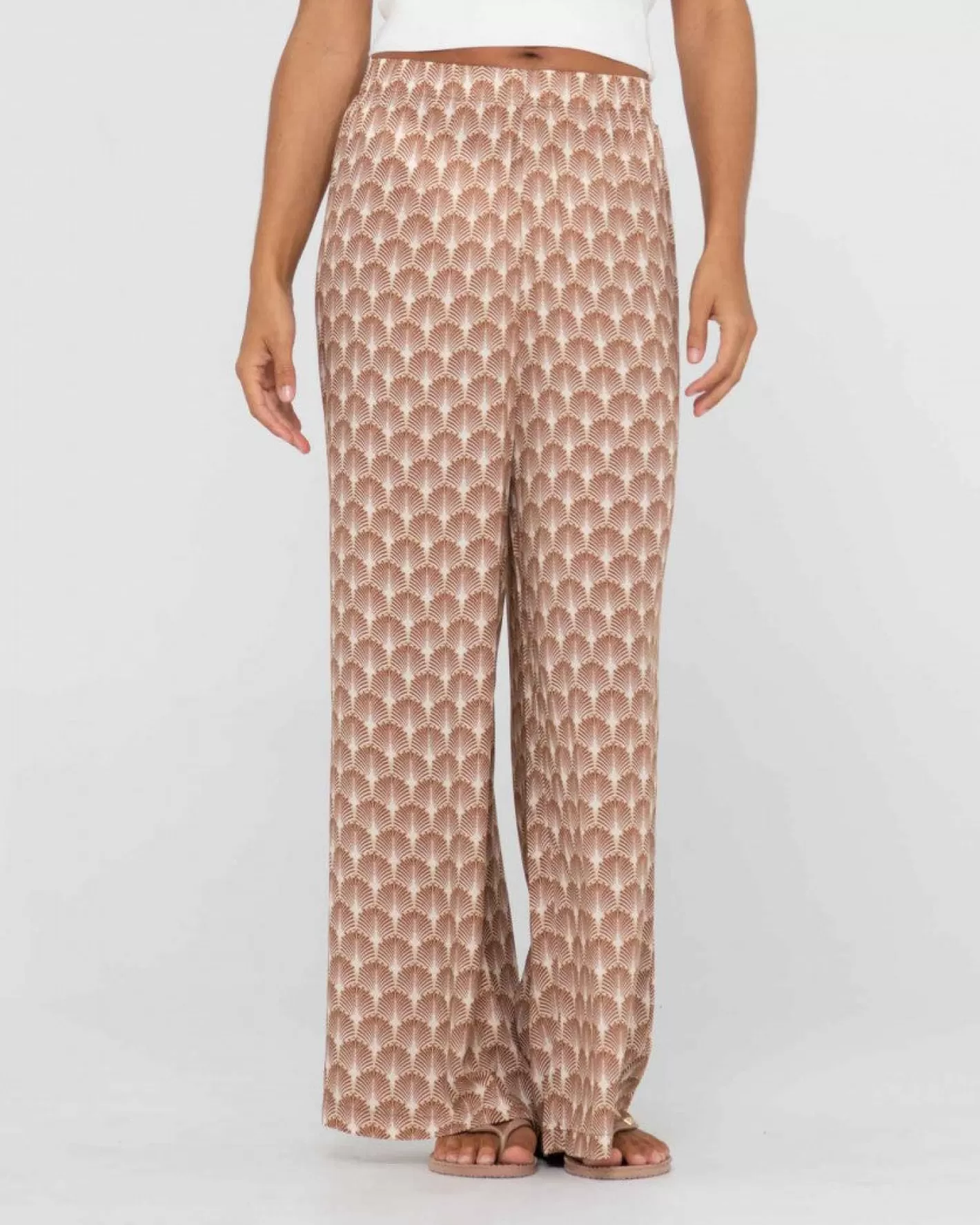 Mujer Rusty Pantalones Panama Estampados De Talle Alto