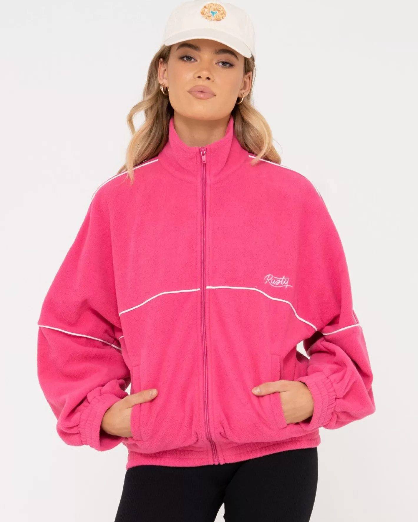 Mujer Rusty Polar Chaqueta Polar Extragrande Con Cremallera